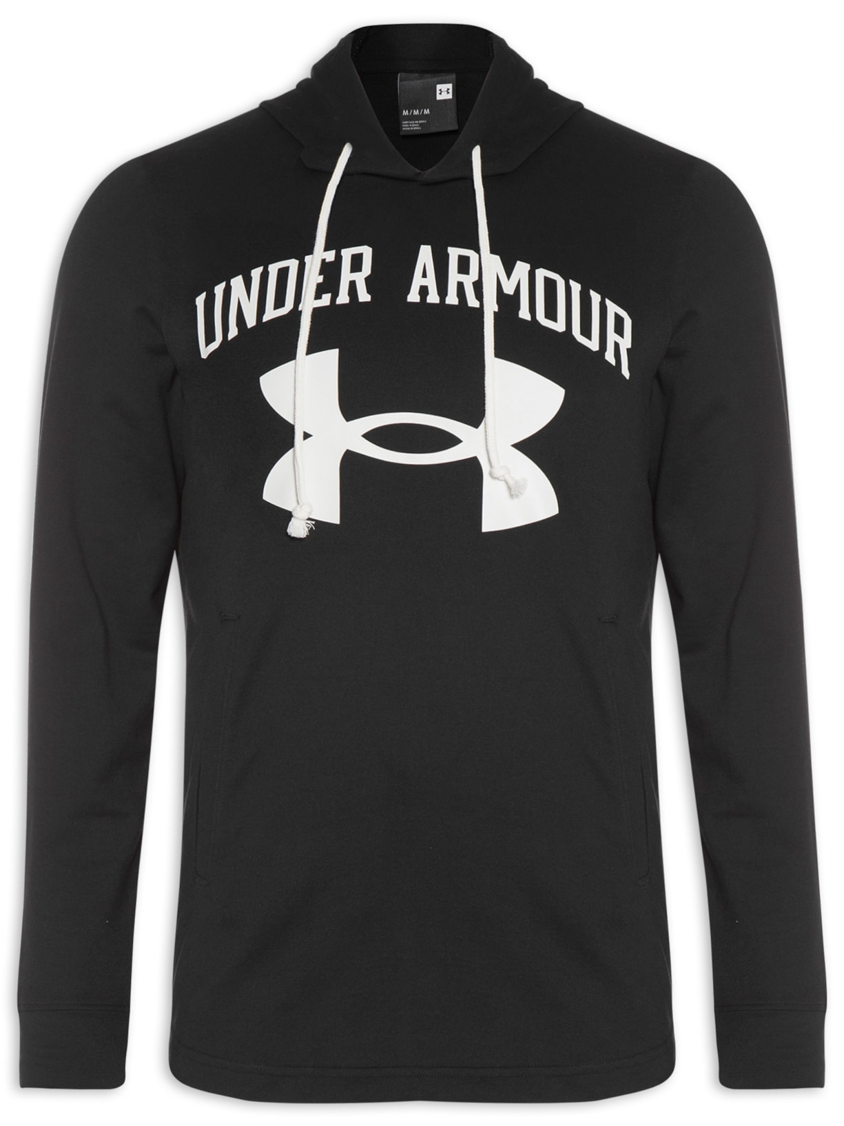 Blusa Masculina Moletom Ua Rival Terry Big Logo Hd - Preto