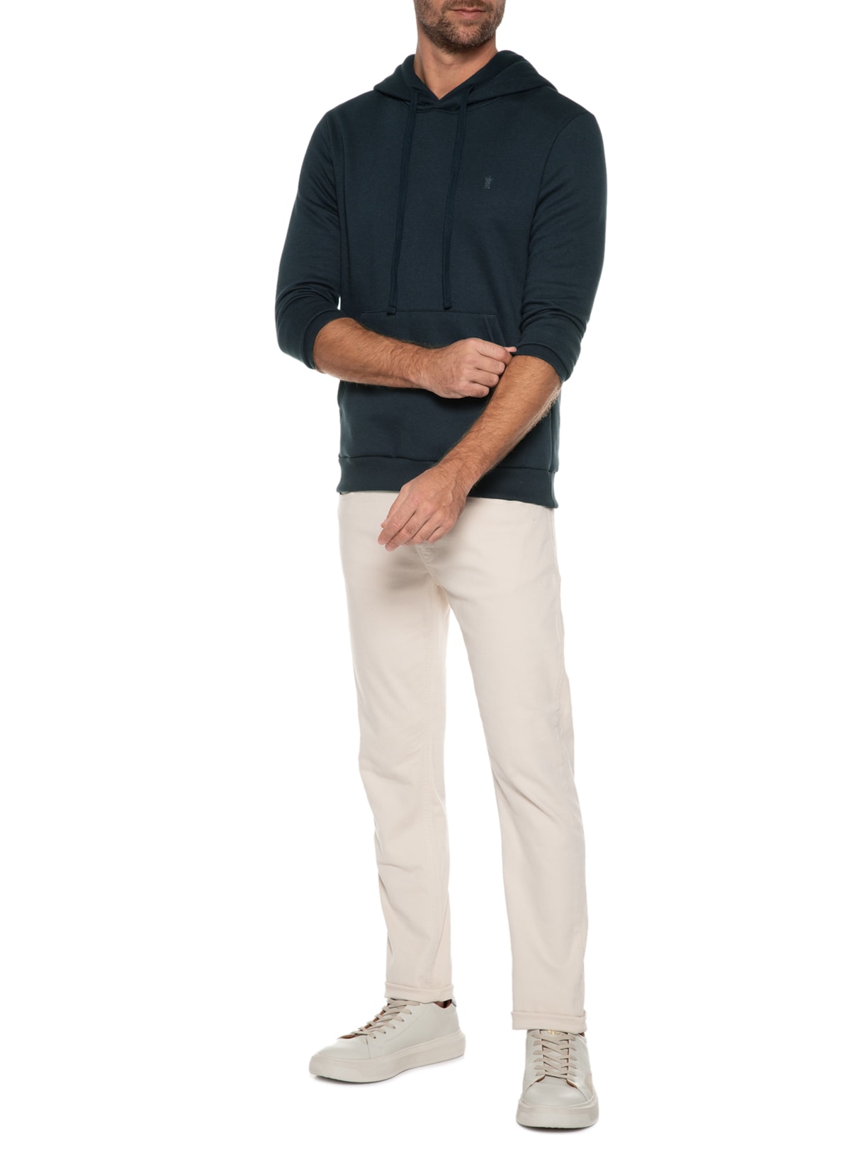 Blusa Masculina Moletom Uni Color Azul Sergio K