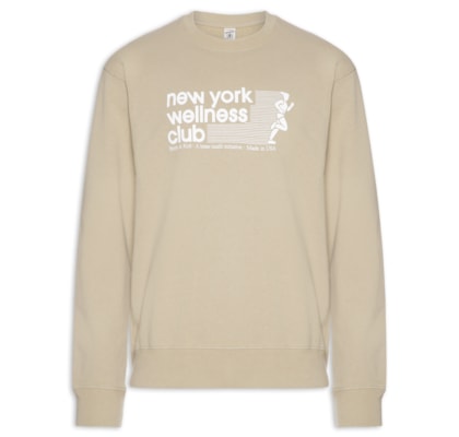 Blusa Masculina Moletom Usa Wellness Club Crewneck - Bege