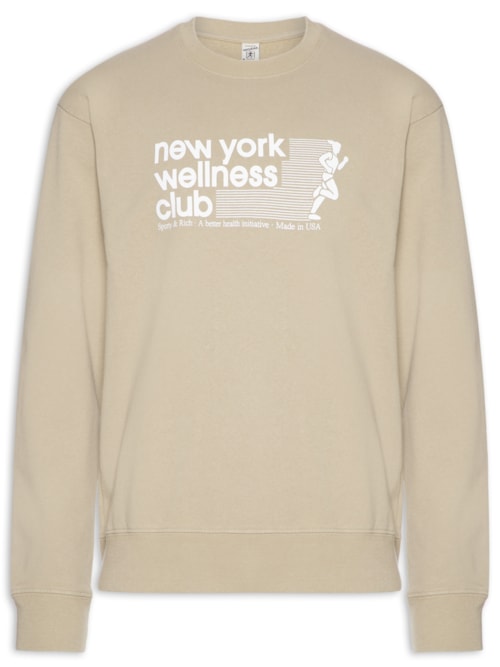 Blusa Masculina Moletom Usa Wellness Club Crewneck - Bege