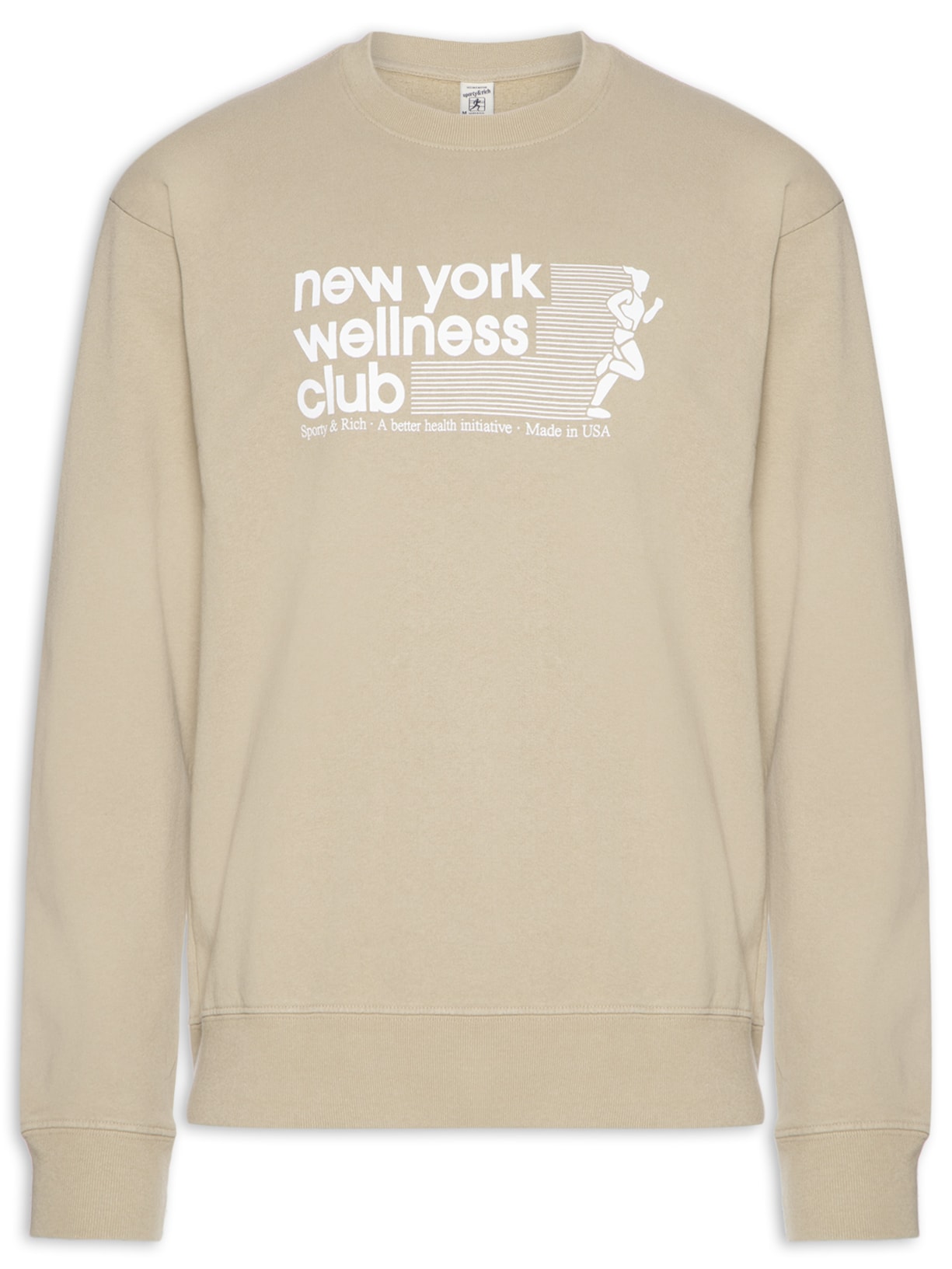 Blusa Masculina Moletom Usa Wellness Club Crewneck - Bege