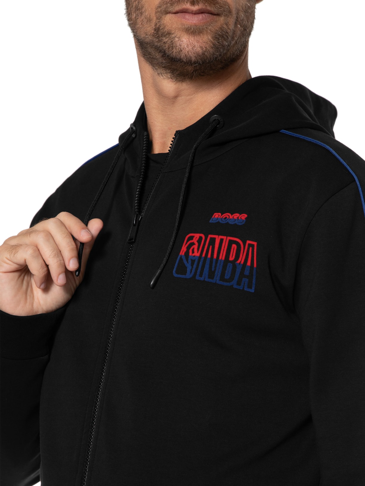 Blusa Masculina Moletom Zip Nba Boss Preto - Main Image