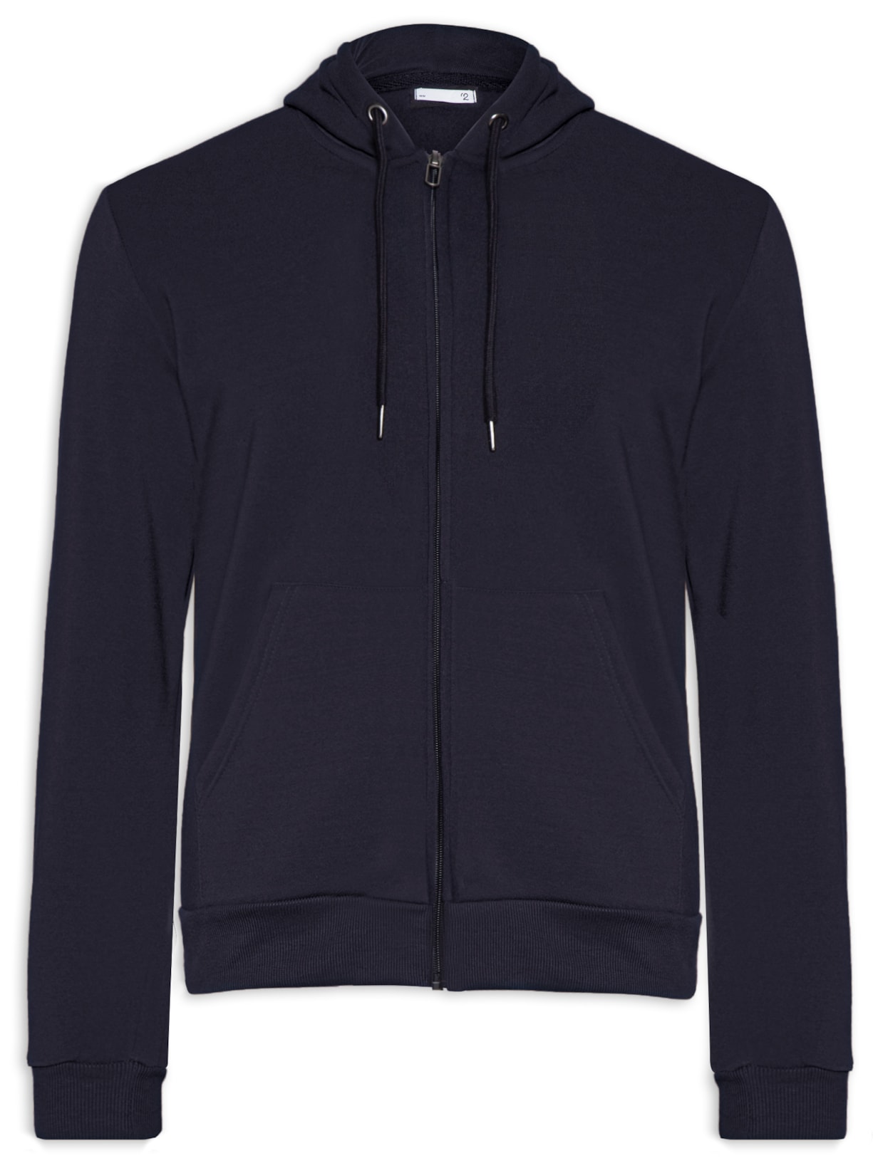 Blusa Masculina Moletom Zíper Com Capuz Básico - Azul