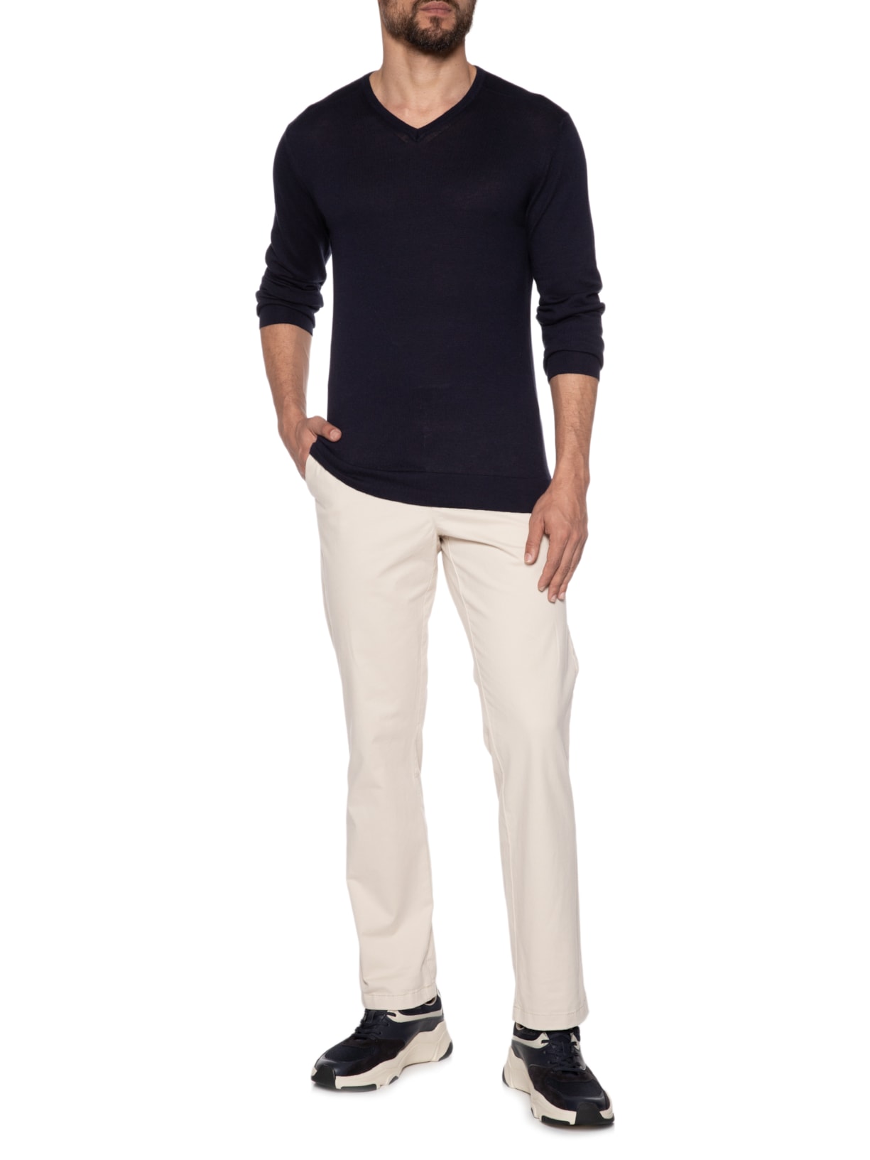 Blusa Masculina Mpro Gola V Azul Ricardo Almeida