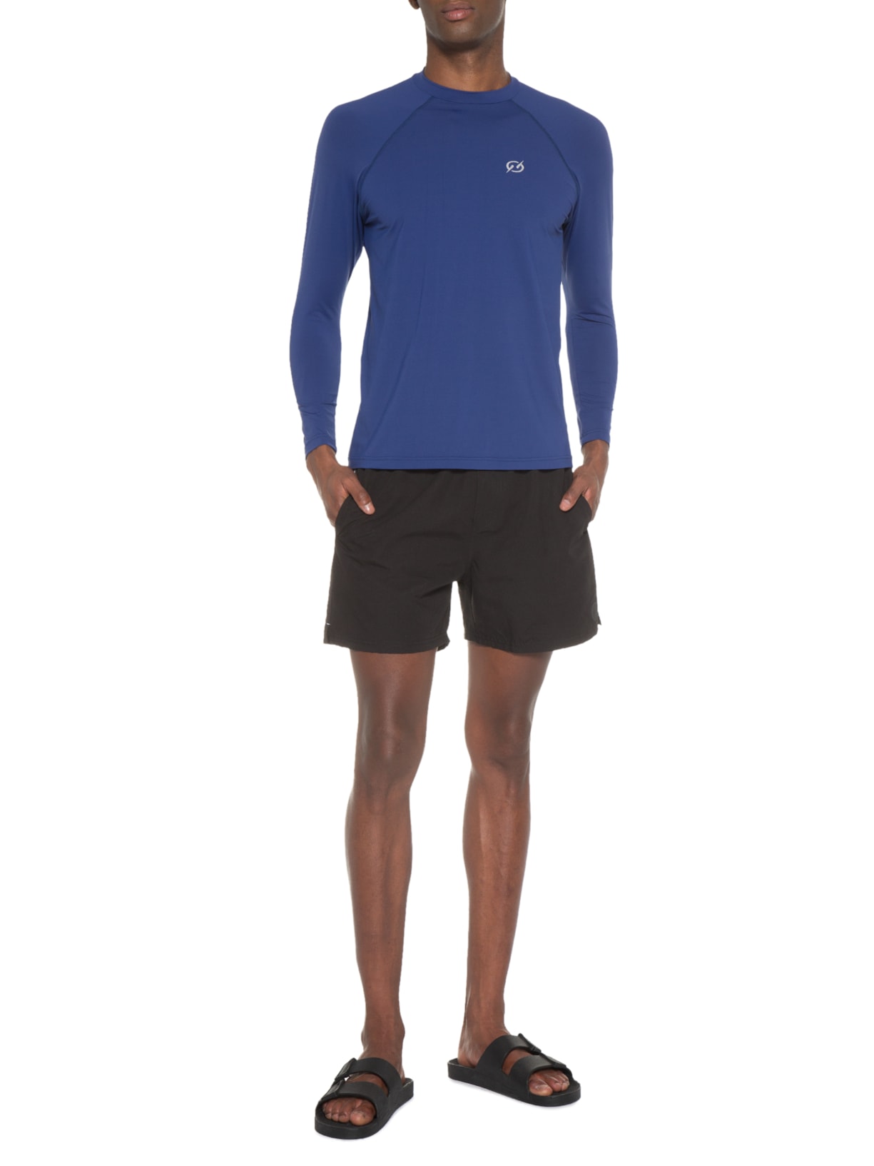 Blusa Masculina Proteção Uv Liso Azul Blueman