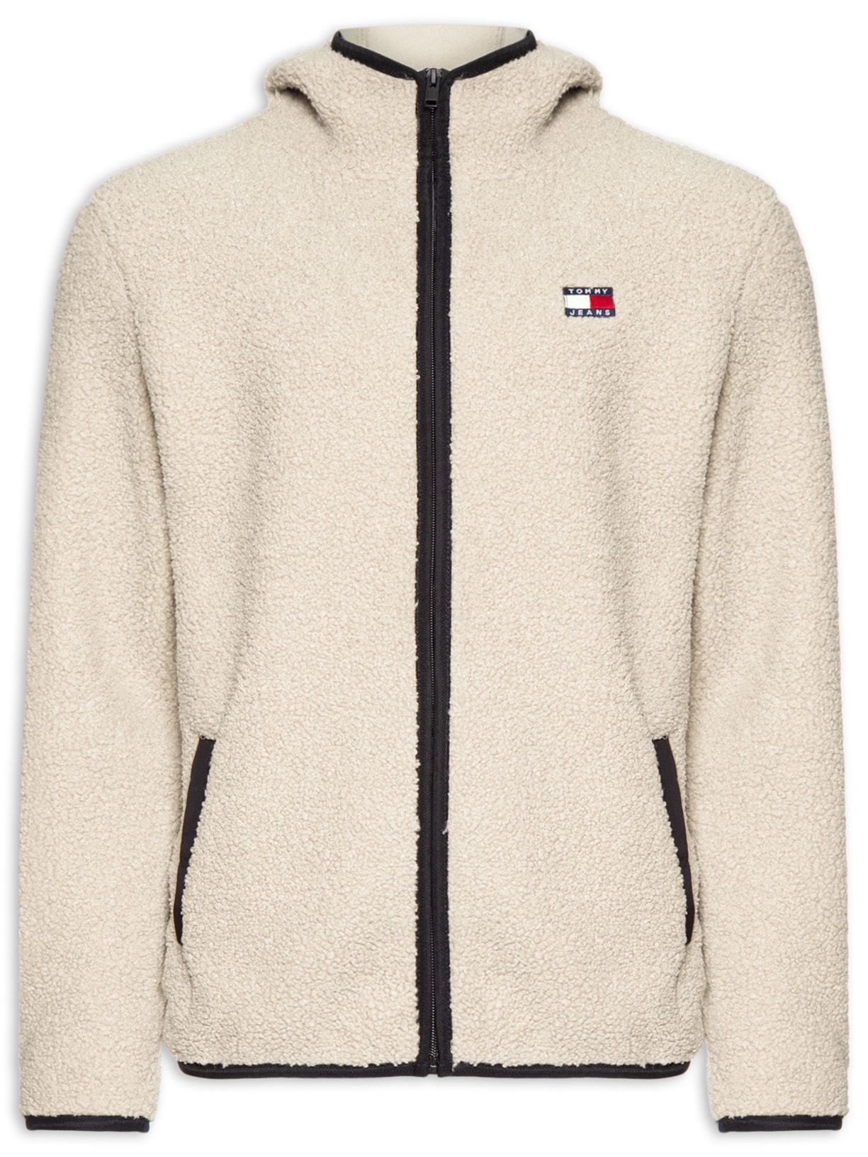 Blusa Masculina Regular Fit Badge Teddy Em Fleece - Bege