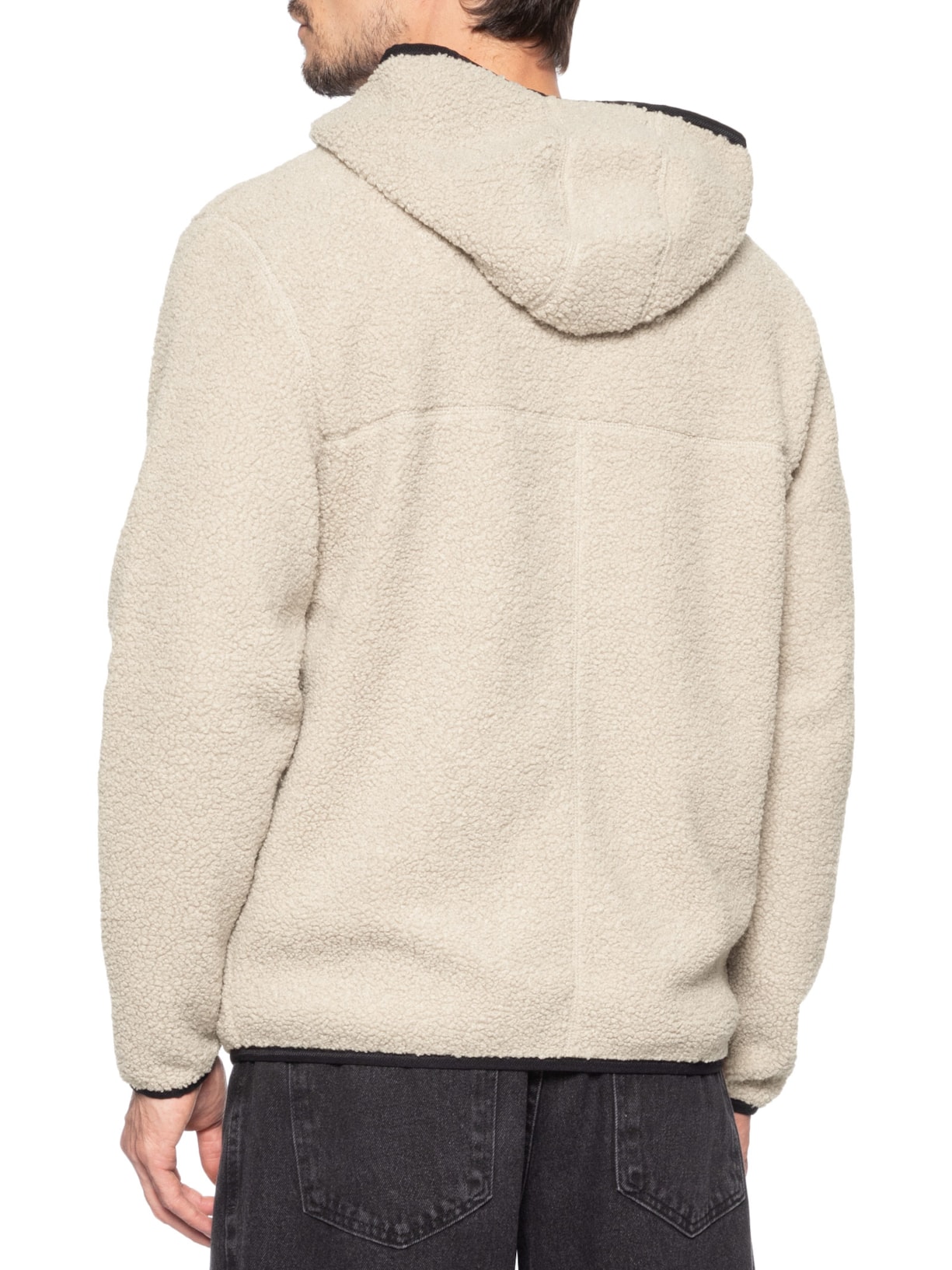 Blusa Masculina Regular Fit Badge Teddy Em Fleece Bege Tommy Jeans