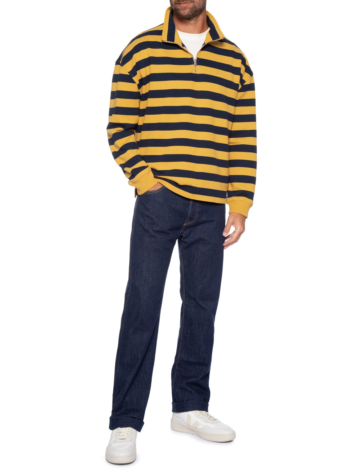 Blusa Masculina Relaxed Cameron Half Zip Amarelo Levi's