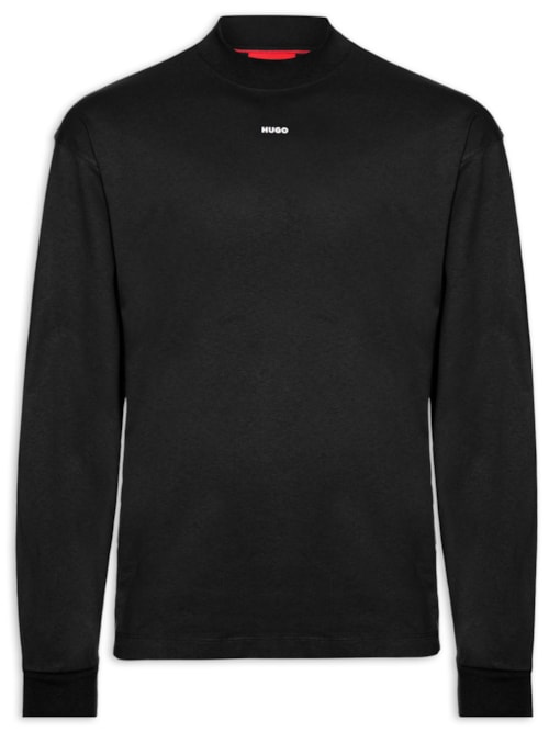 Blusa Masculina Relaxed-Fit Crew Neck Cotton Dapos - Preto