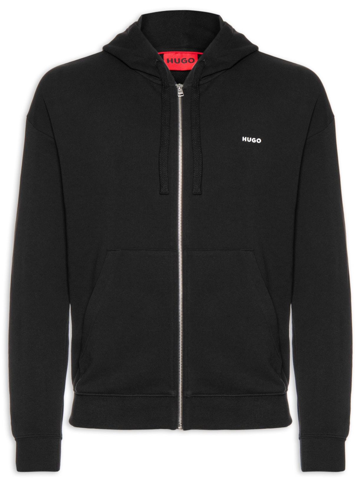 Blusa Masculina Relaxed-Fit Hooded Zip-Up Dapozip - Preto