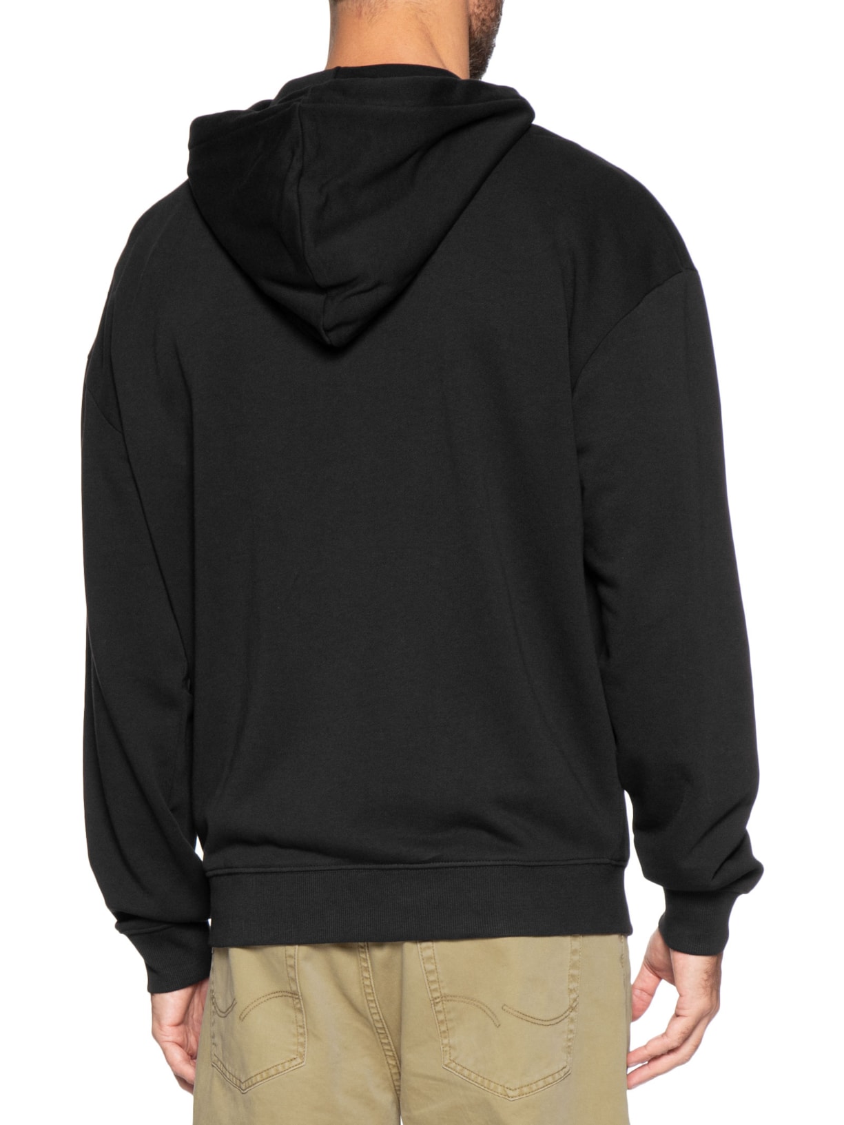 Blusa Masculina Relaxed-Fit Hooded Zip-Up Dapozip Preto Hugo