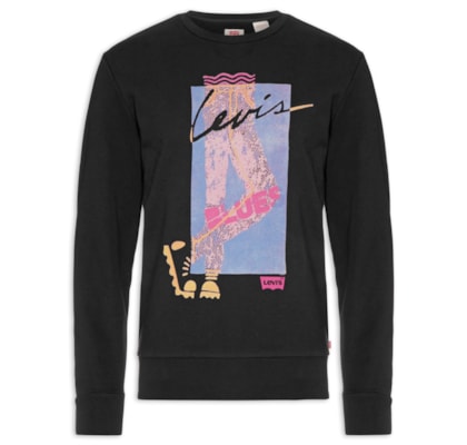 Blusa Masculina Standard Graphic Crew - Preto