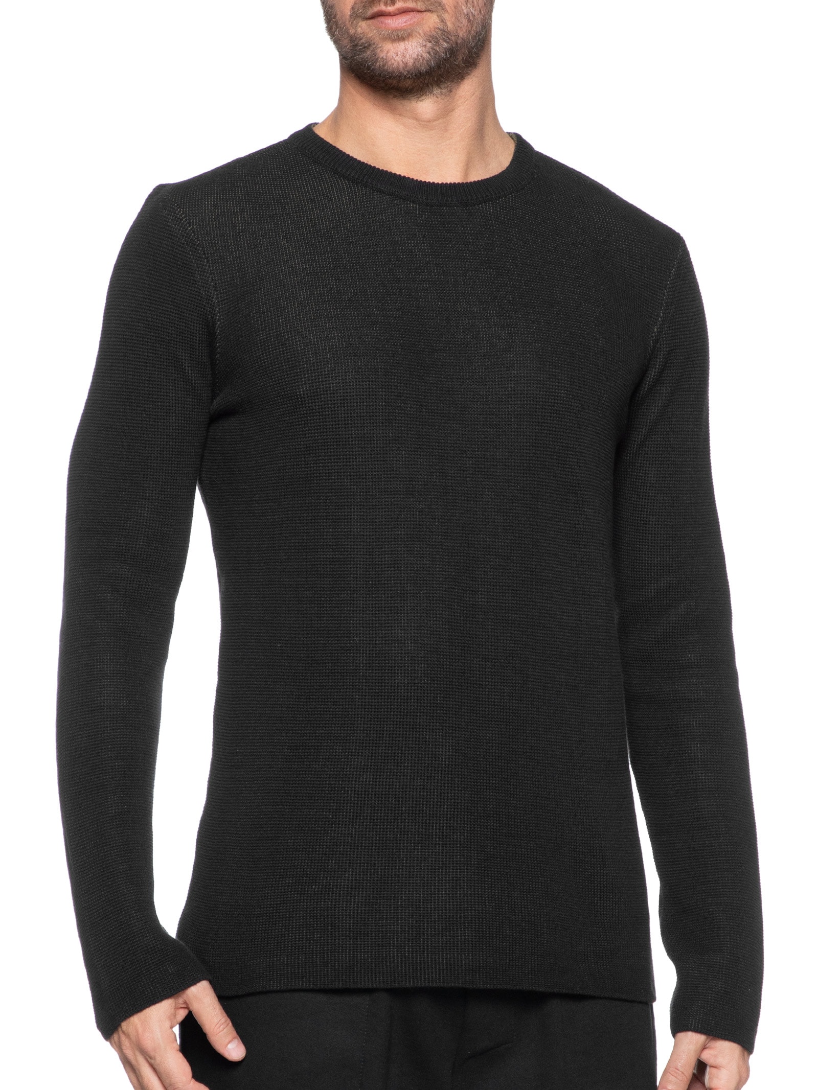 Osklen - Blusa Masculina Sweater Tricot Double - Preto