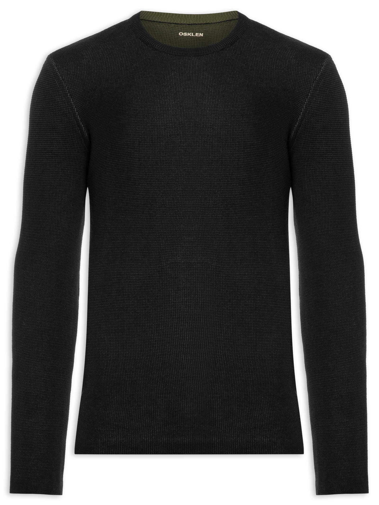 Osklen - Blusa Masculina Sweater Tricot Double - Preto