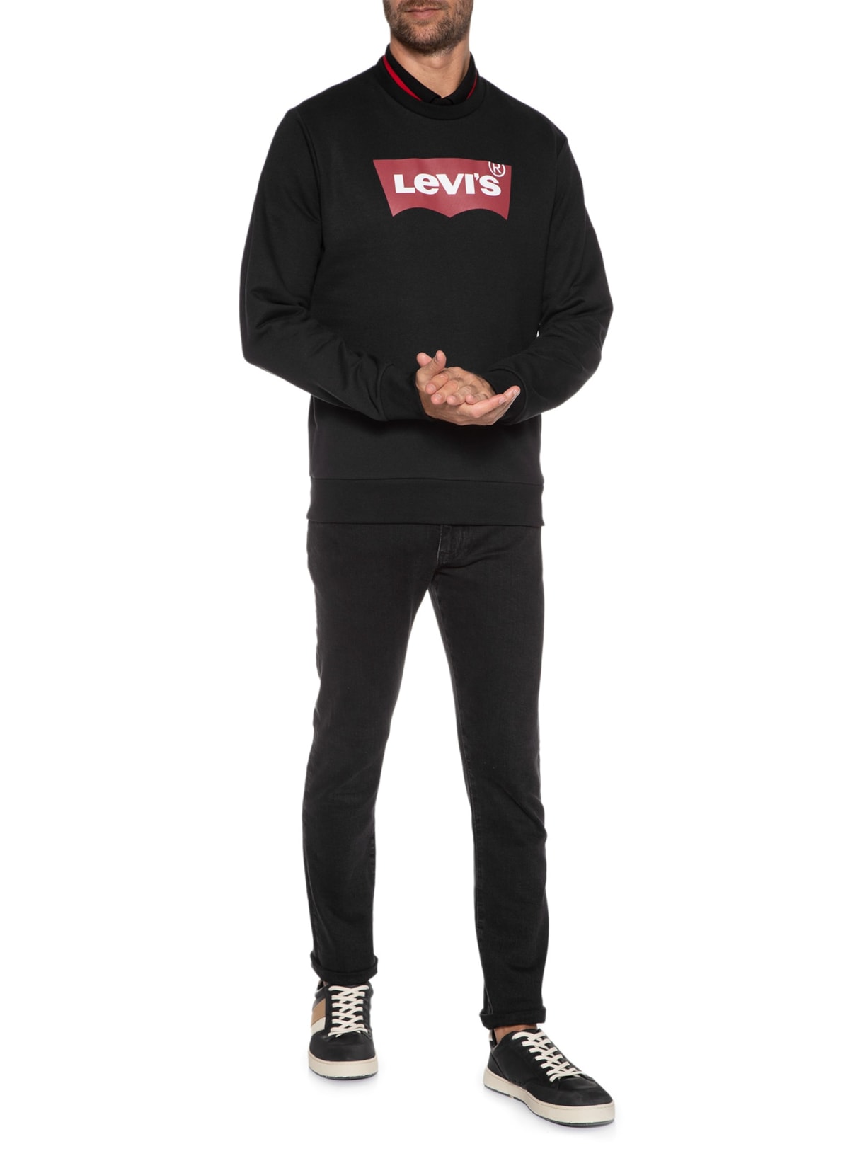 Blusa Masculina T3 Graphic Crew Preto Levi's