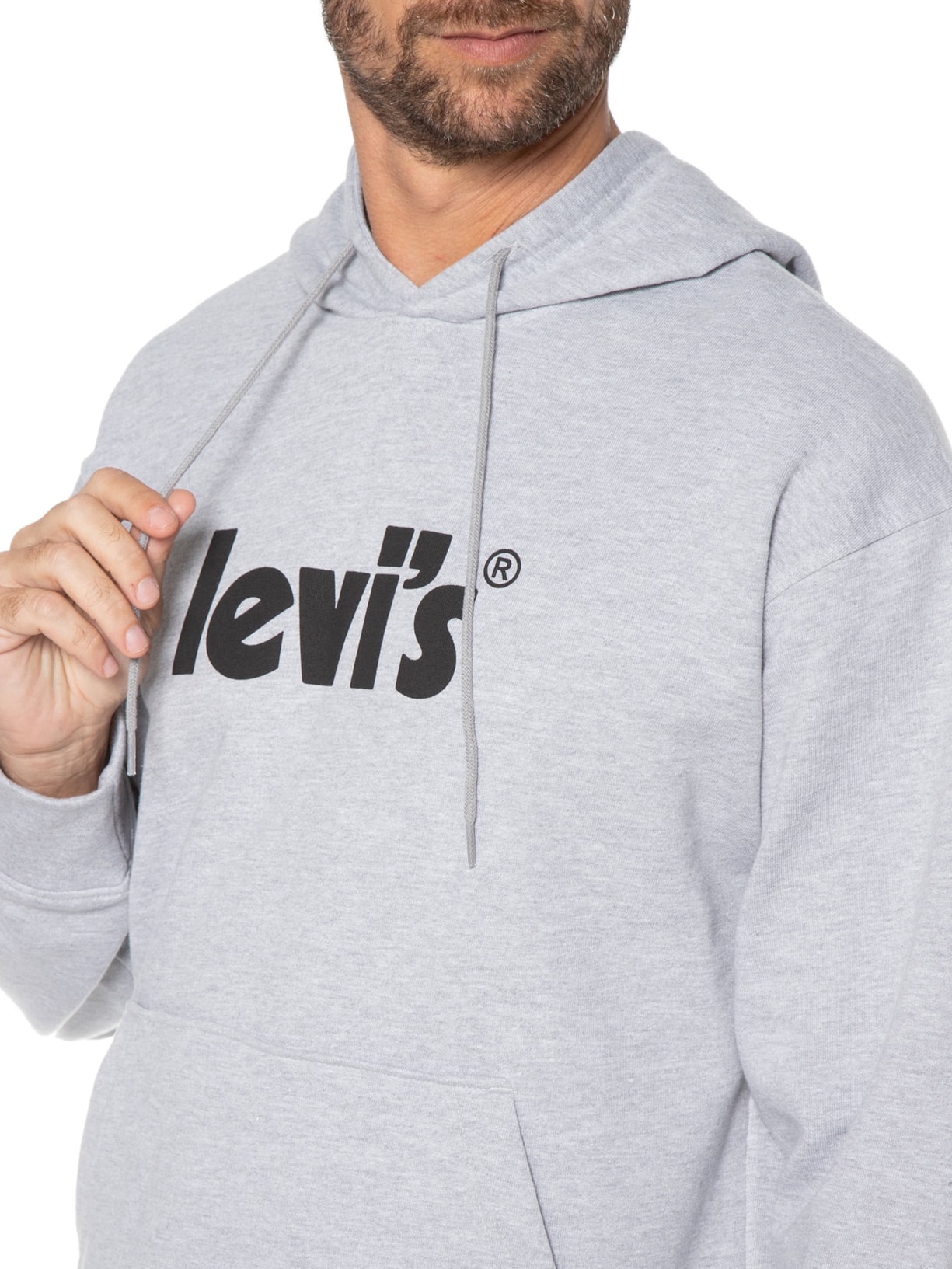 Blusa Masculina T3 Relaxd Graphic Hoodie Cinza Levi's