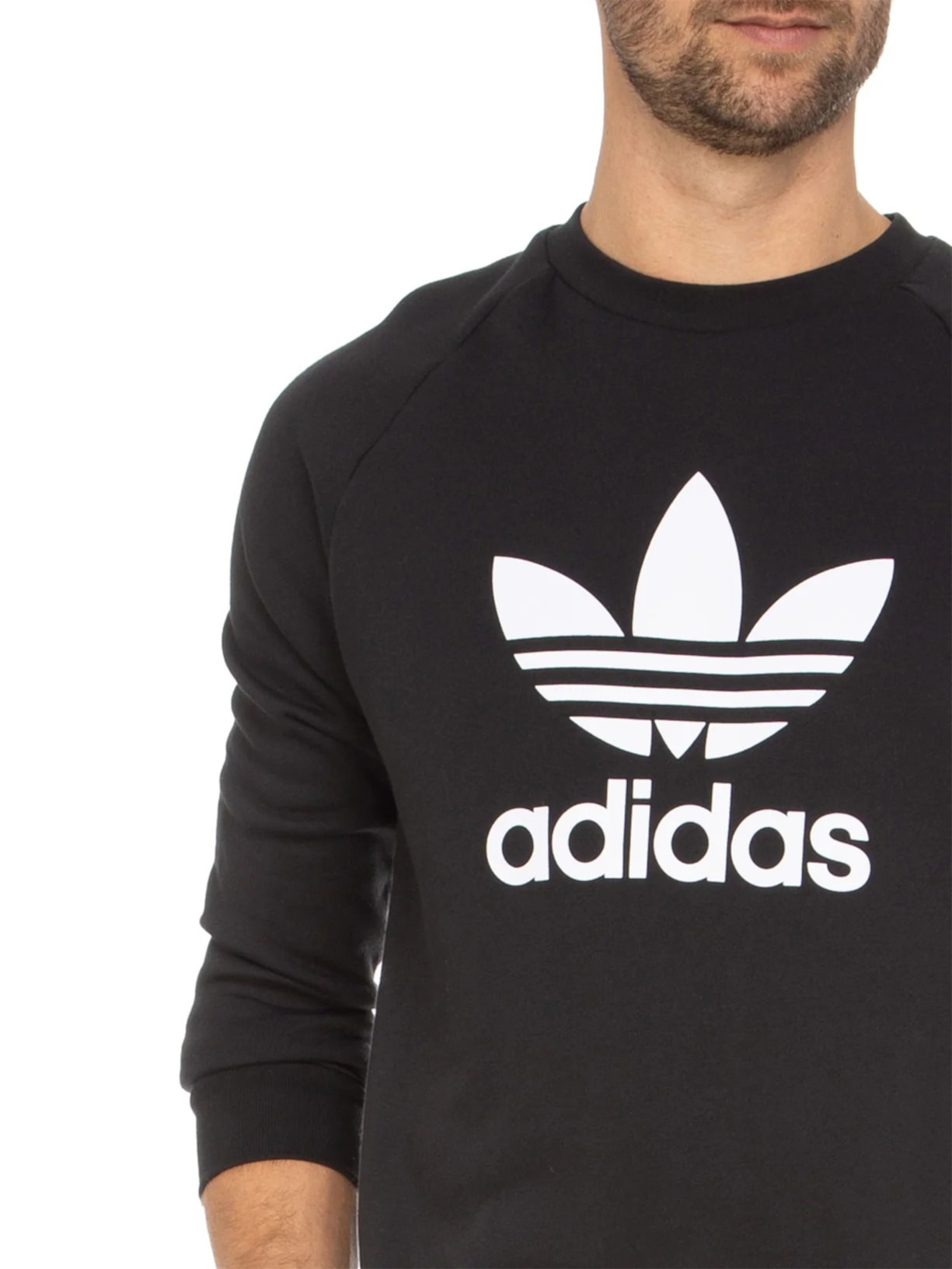 Blusa Masculina Trefoil Crew Preto Adidas Originals