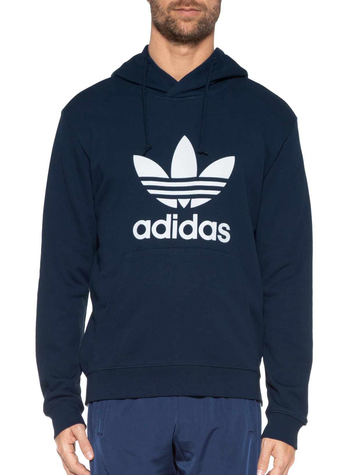 Blusa Masculina Trefoil Hoodie Azul - Main Image