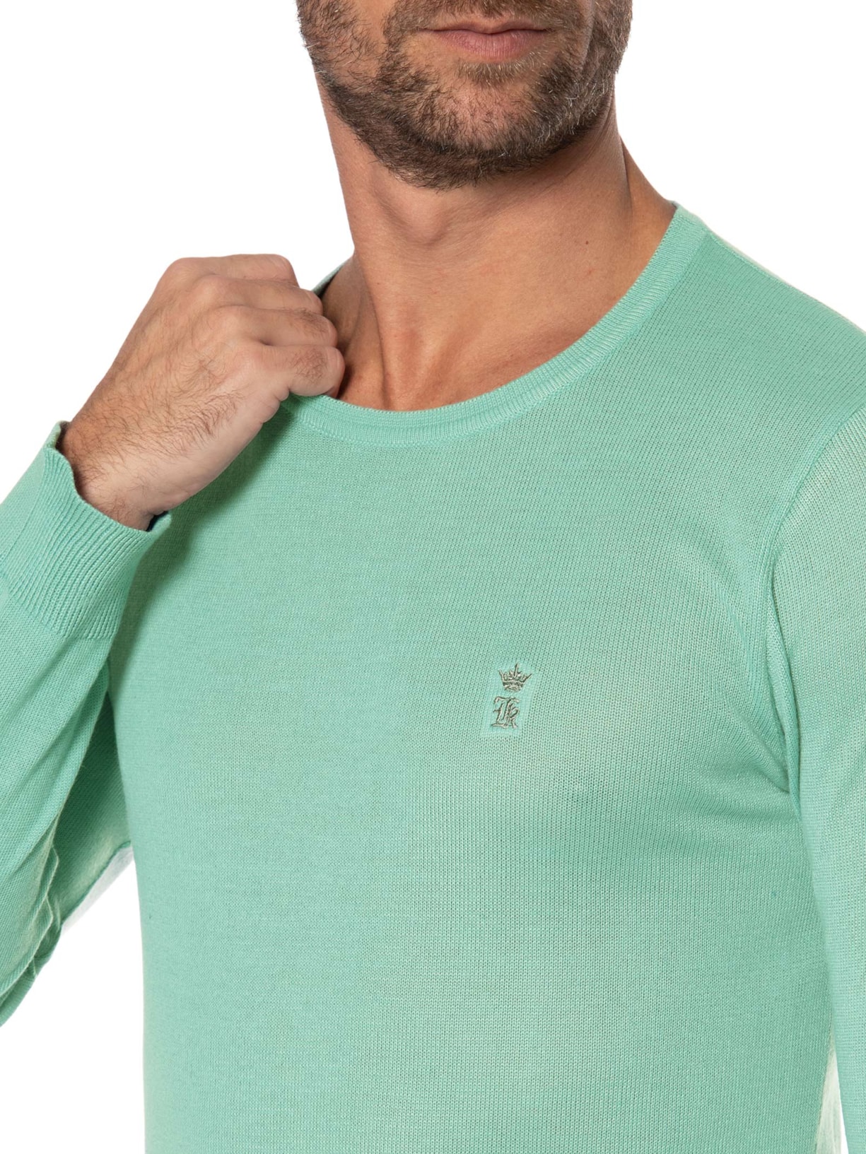 Blusa Masculina Tricot Basic Color Verde Sergio K