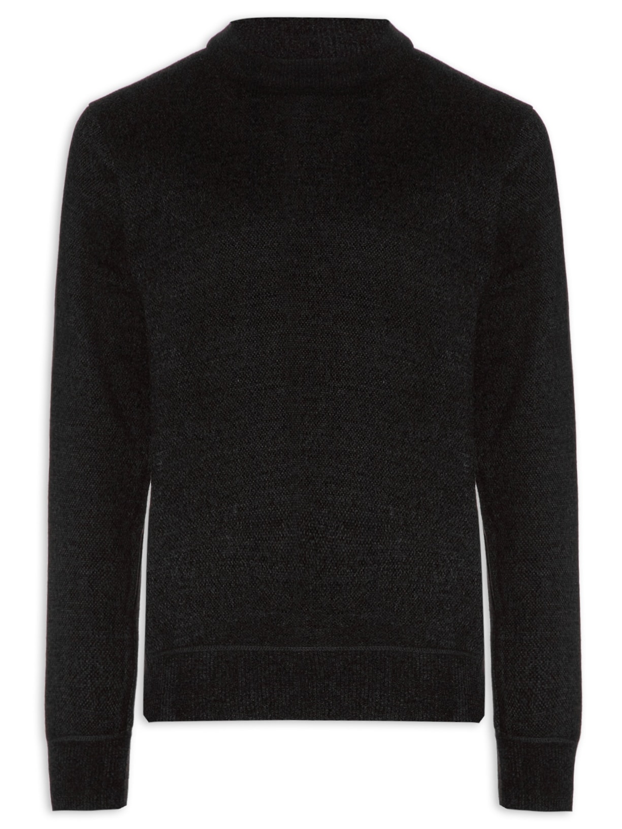 Blusa Masculina Tricot Básico Avesso Com Pelo - Preto