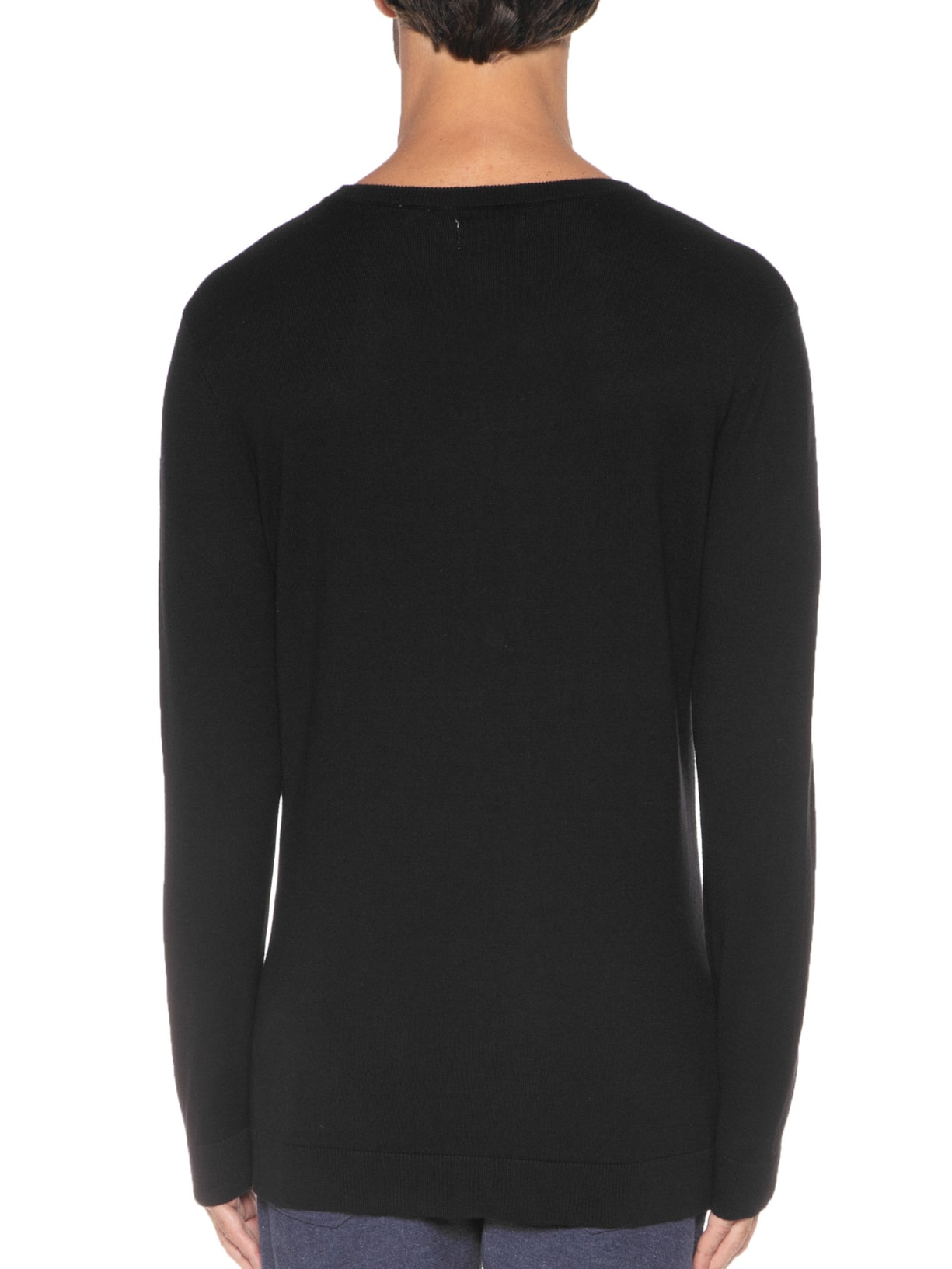 Blusa Masculina Tricot Básico Gola Careca Preto Reserva