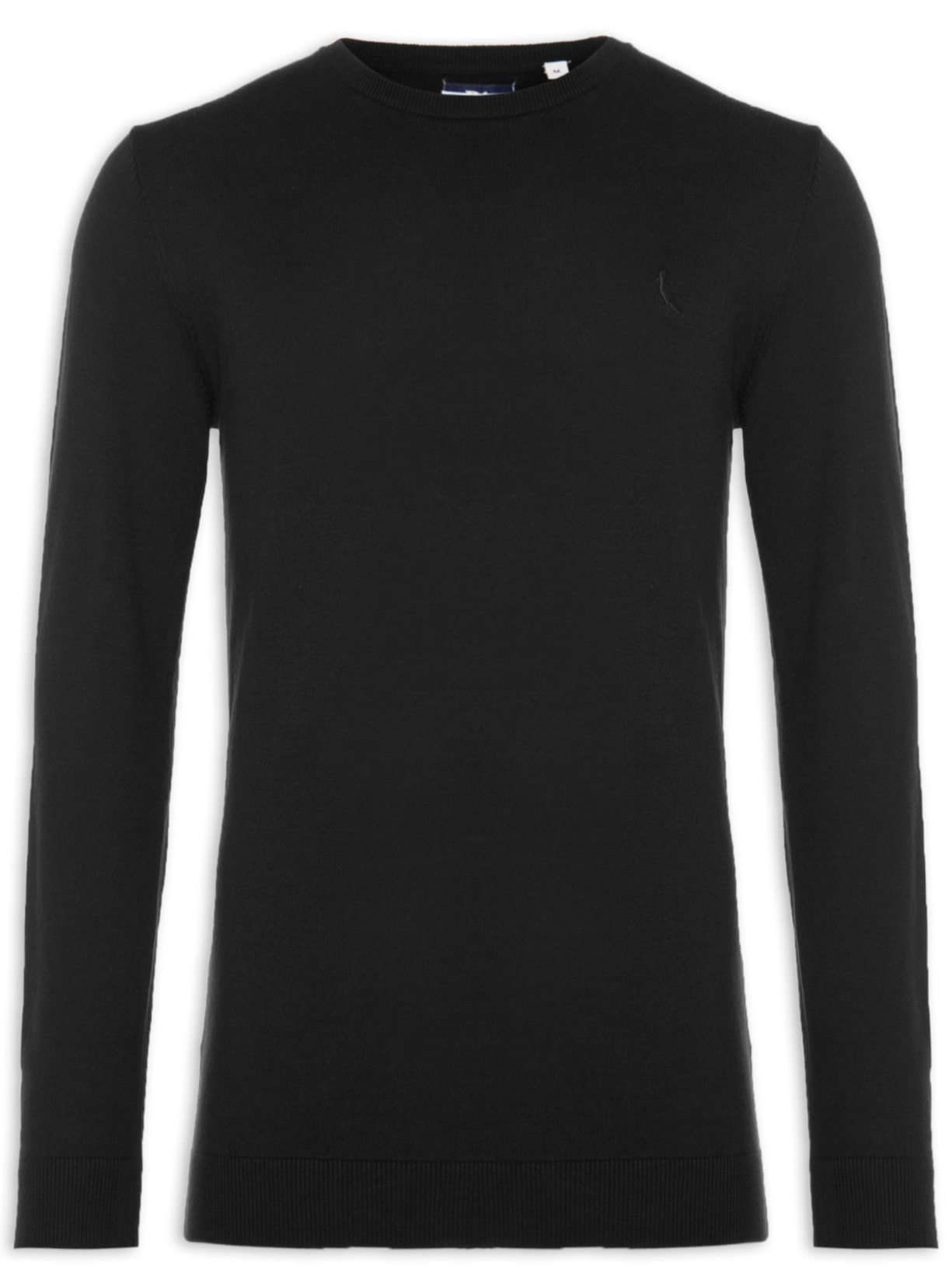 Blusa Masculina Tricot Básico Gola Careca Preto Reserva