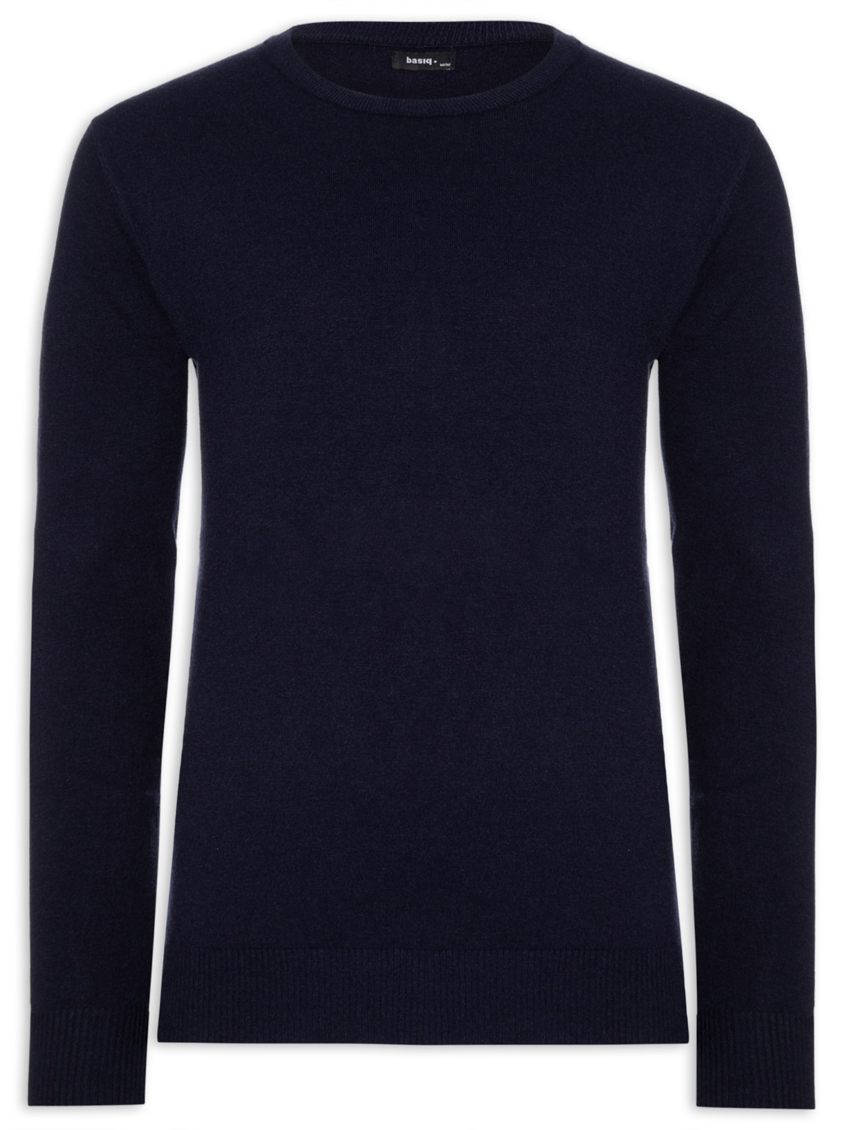 Blusa Masculina Tricot Básico Gola Redonda - Azul