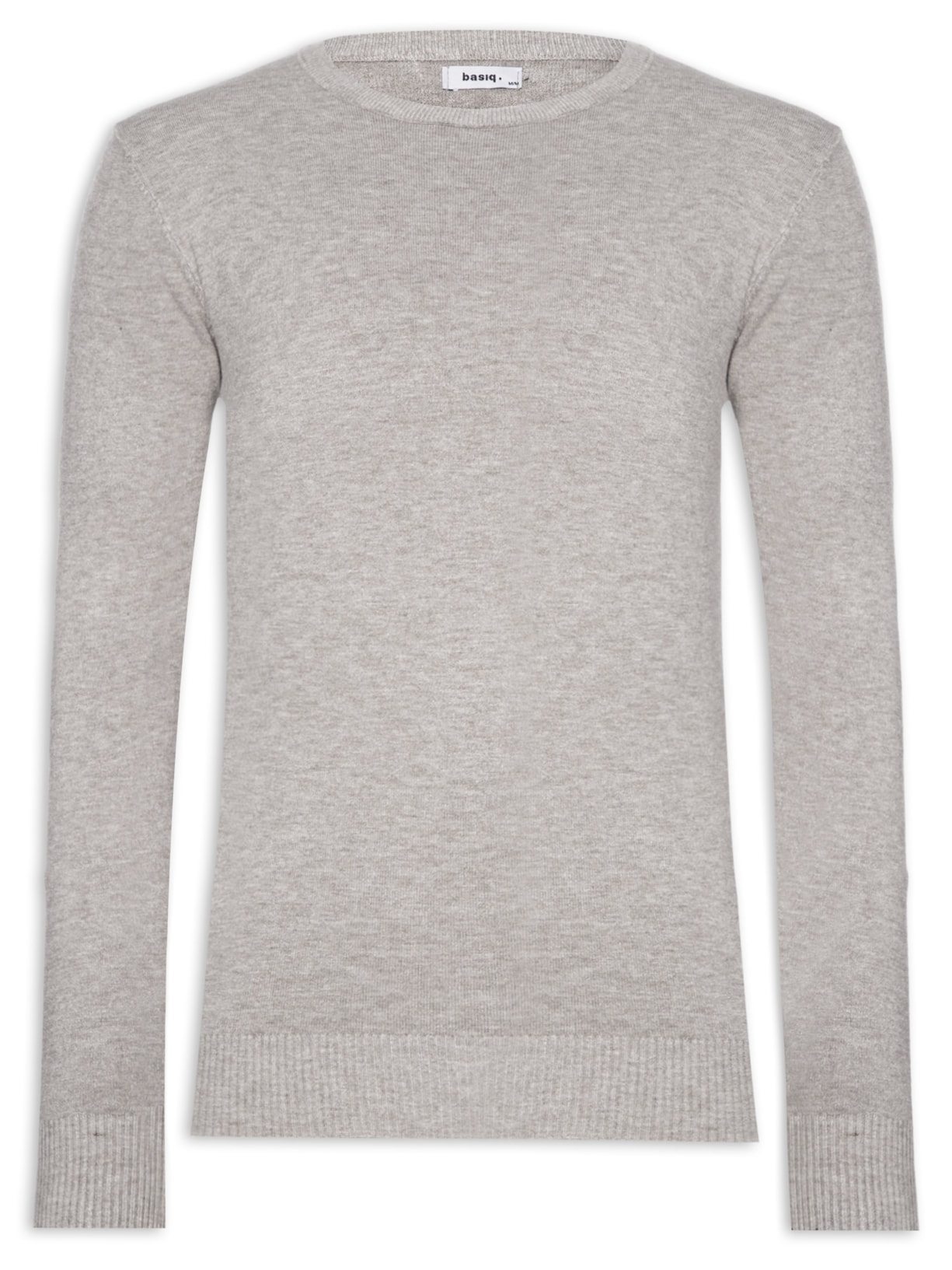 Blusa Masculina Tricot Básico Gola Redonda - Bege