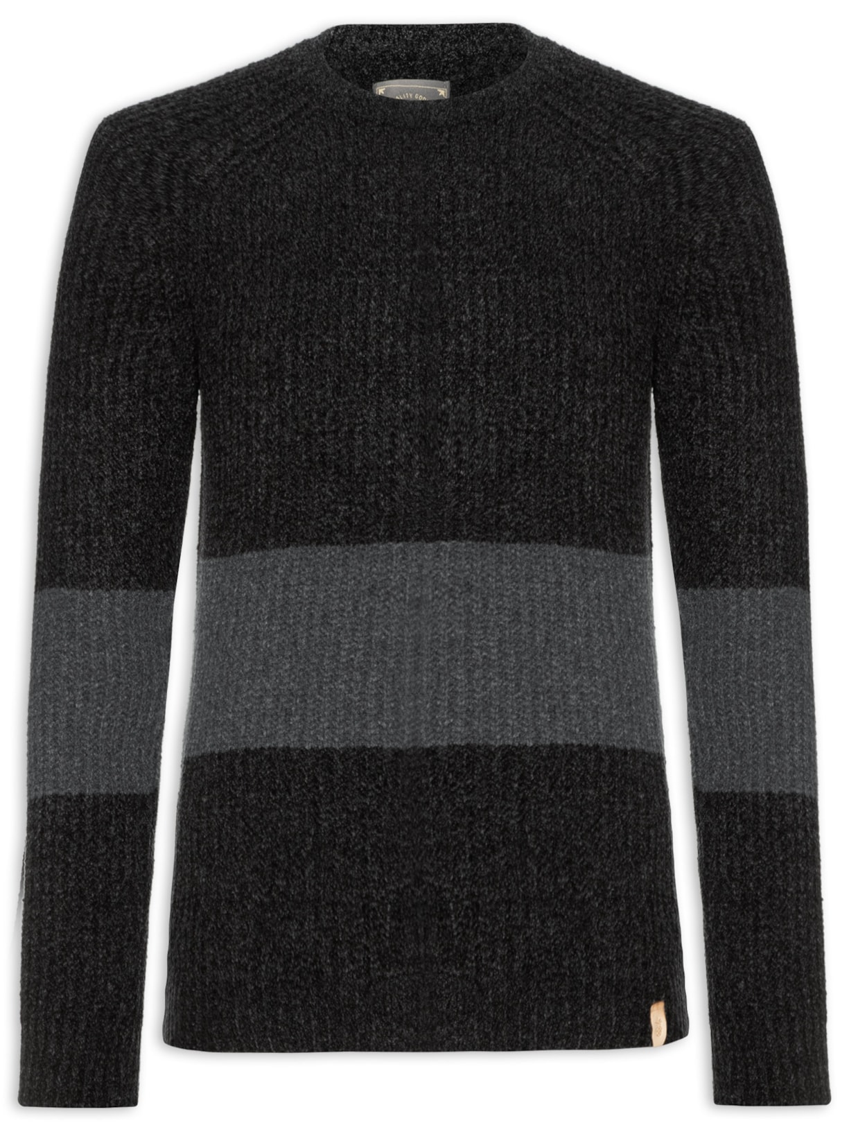 Blusa Masculina Tricot Faixa - Preto