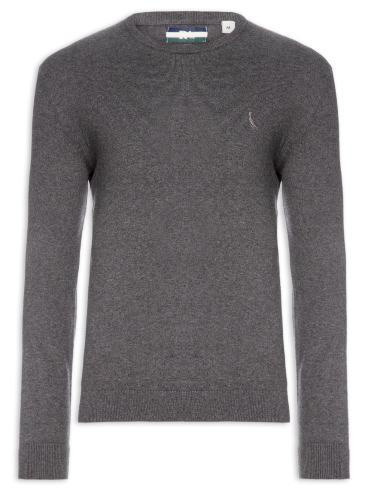 Blusa Masculina Tricot Gola Careca - Cinza