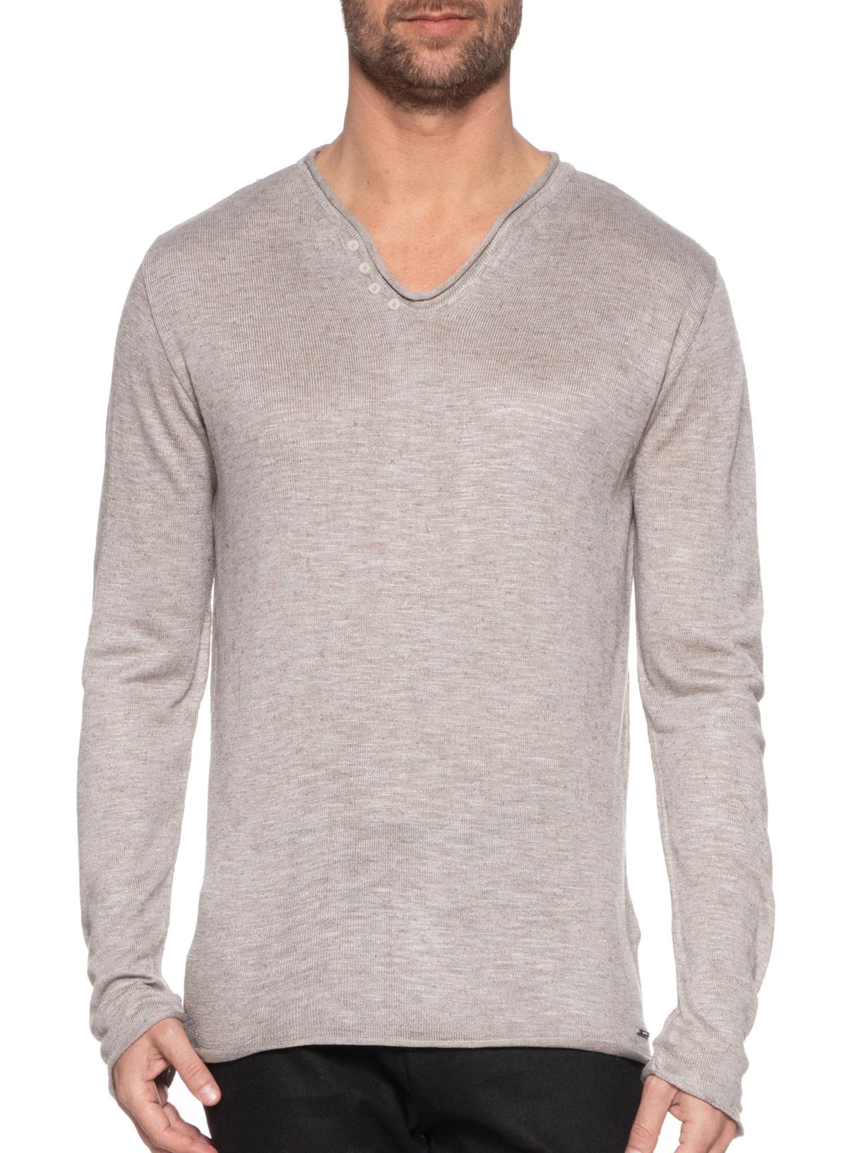 Blusa Masculina Tricot Italianinho Bege Zapalla