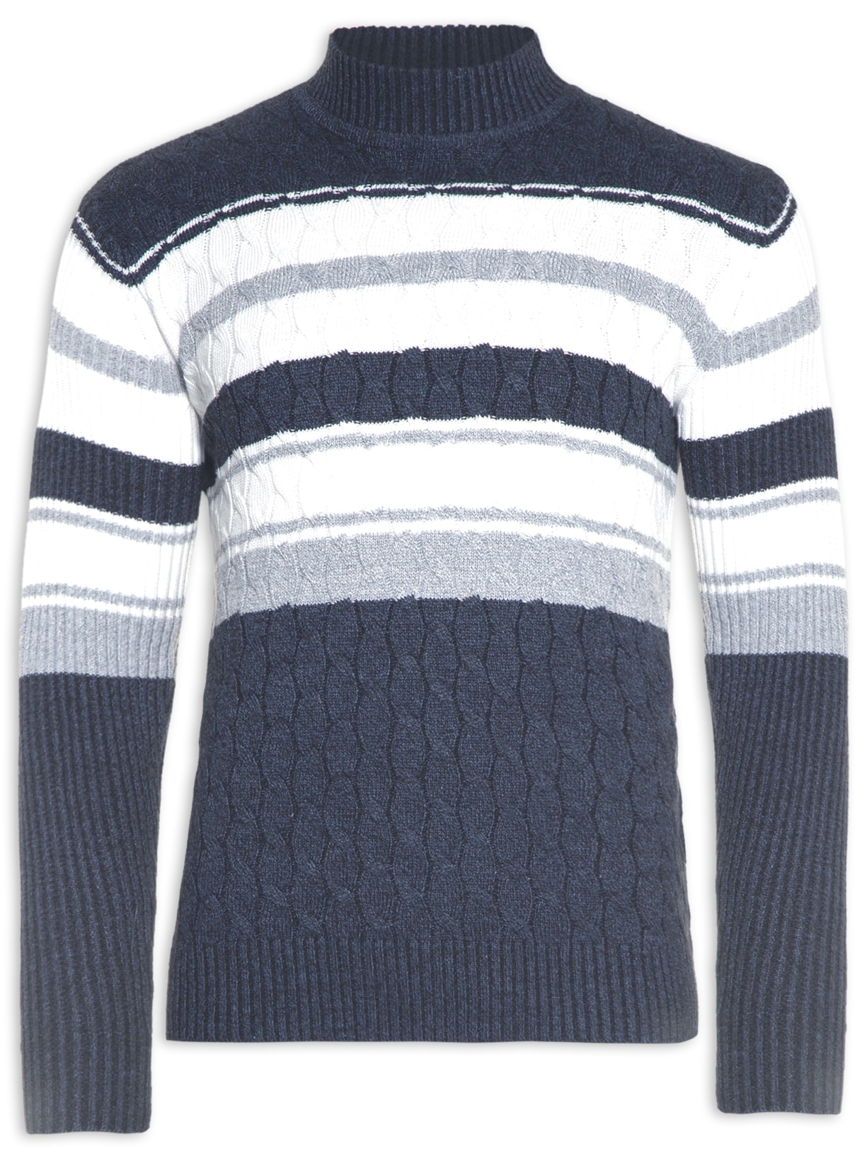 Blusa Masculina Tricot Listra - Azul