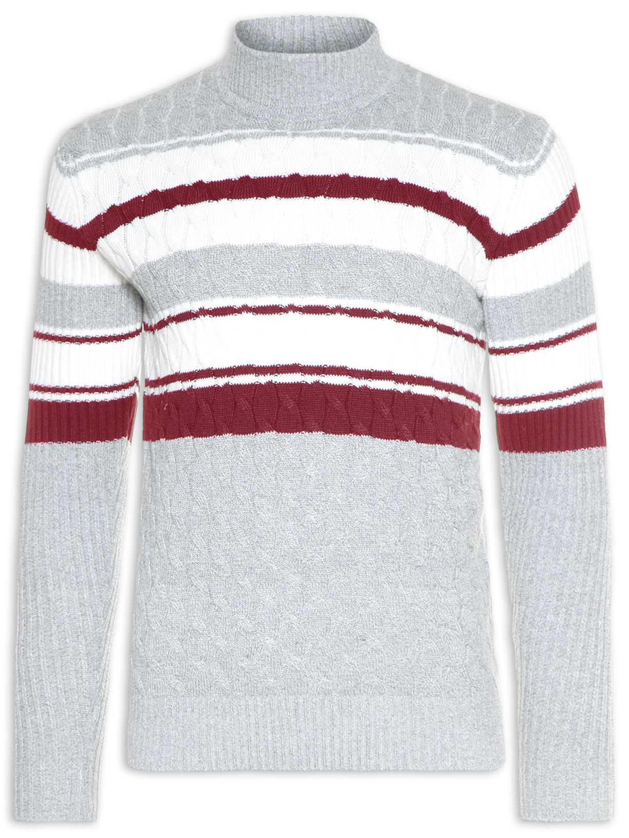Blusa Masculina Tricot Listra - Cinza