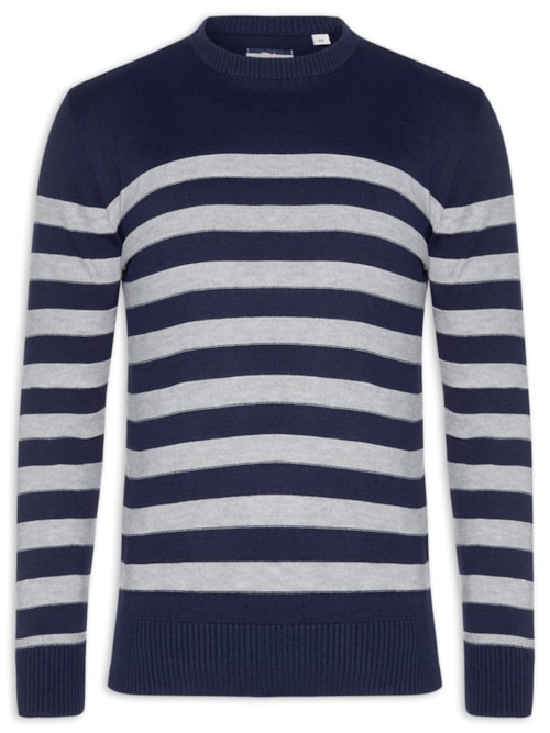 Blusa Masculina Tricot Listra Textura - Azul