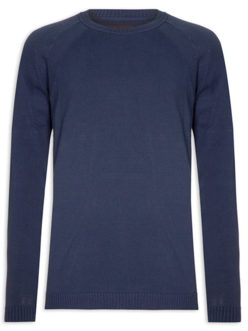 Blusa Masculina Tricot Neck Algodão - Azul
