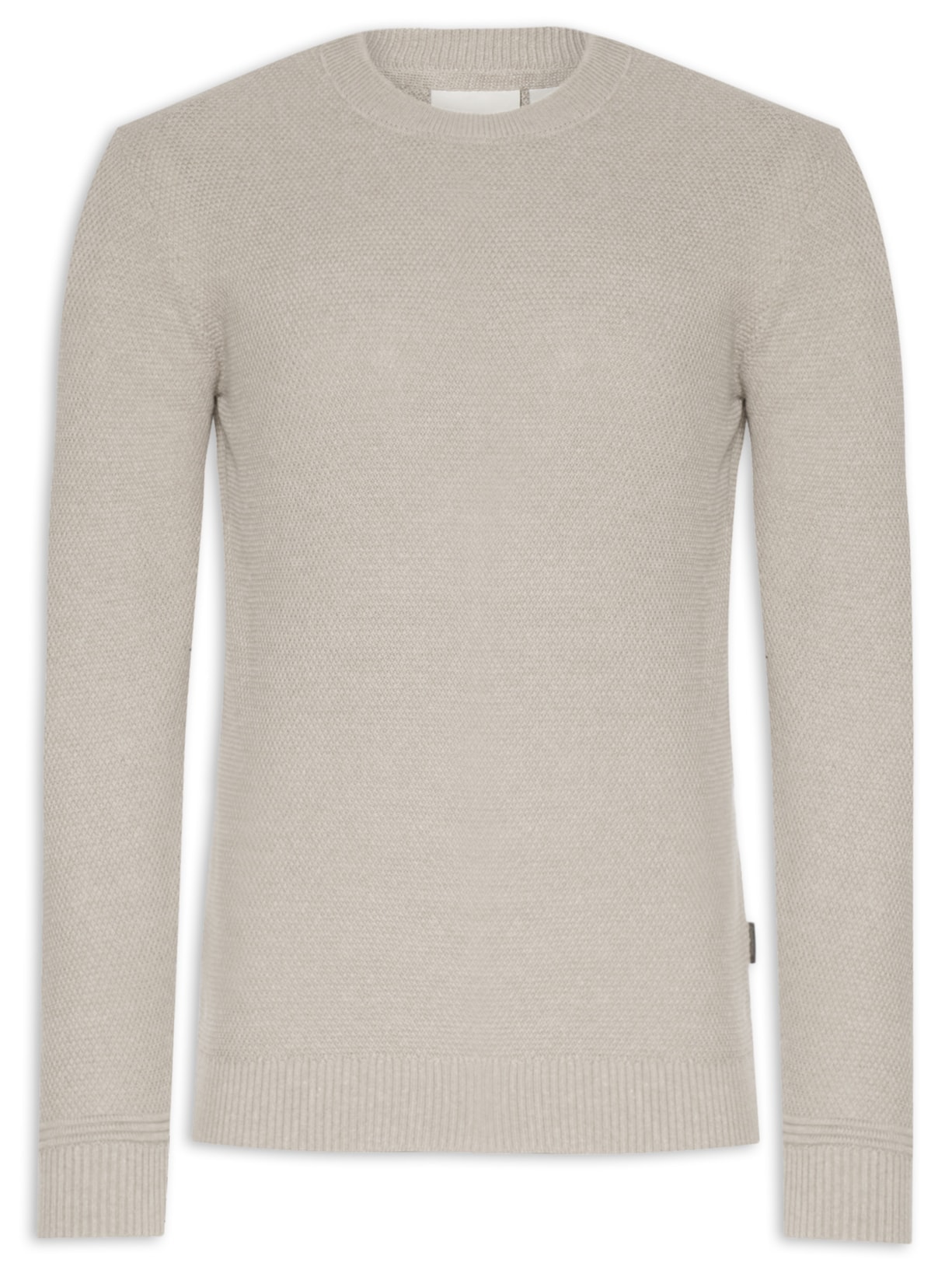 Blusa Masculina Tricot Ponto Arroz - Bege