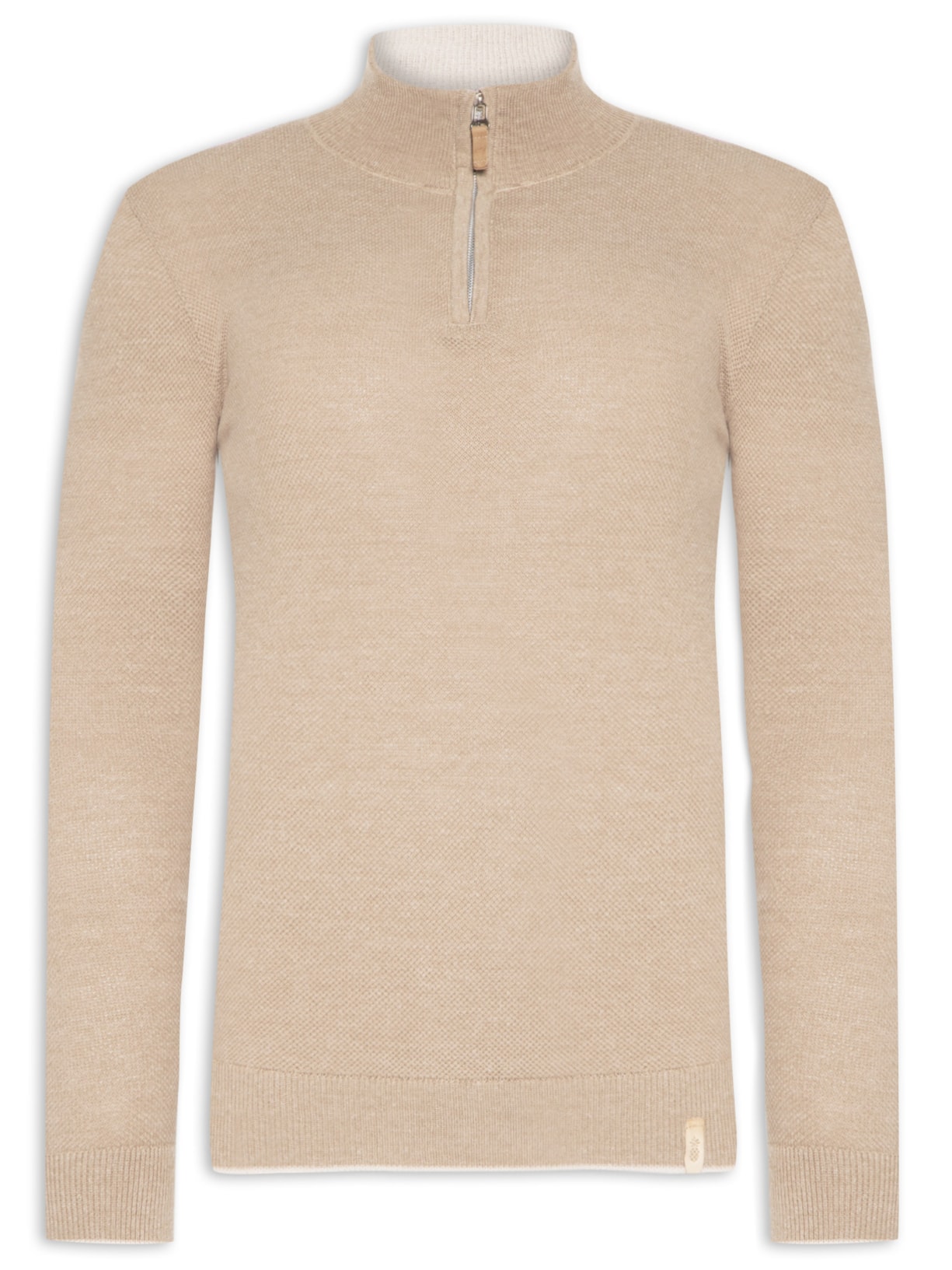 Blusa Masculina Tricot São Paulo Zíper - Bege