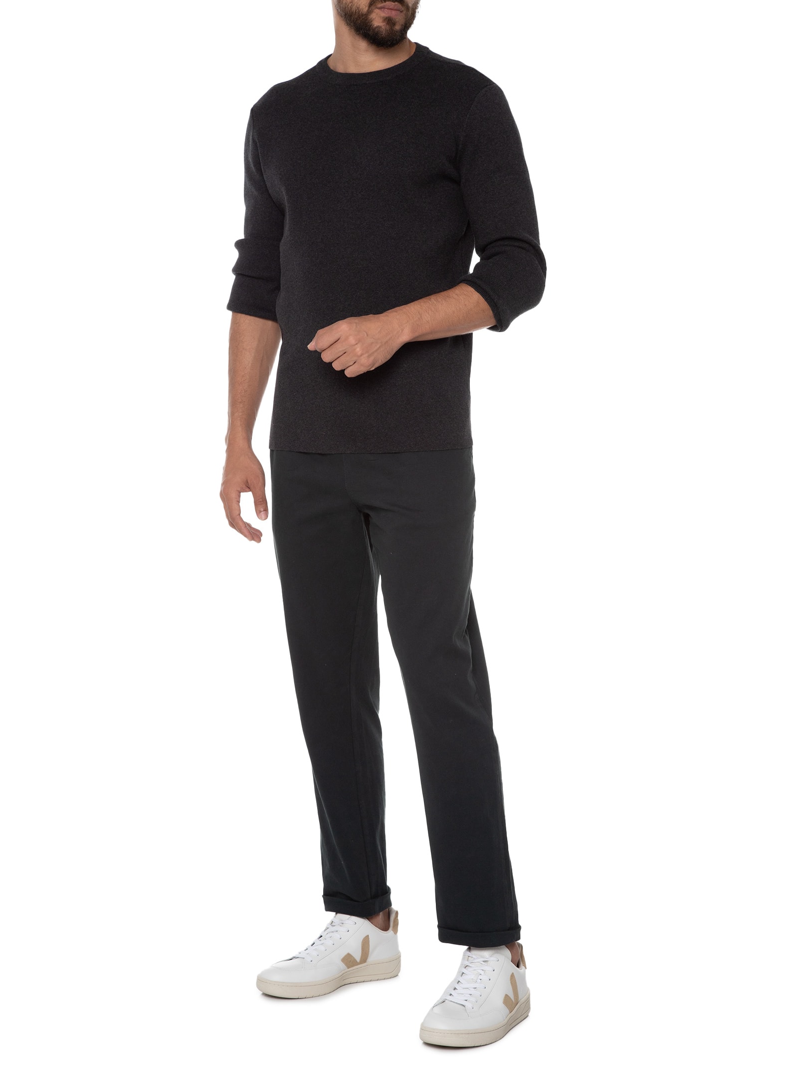 Osklen - Blusa Masculina Tricot Solid Cotton - Cinza