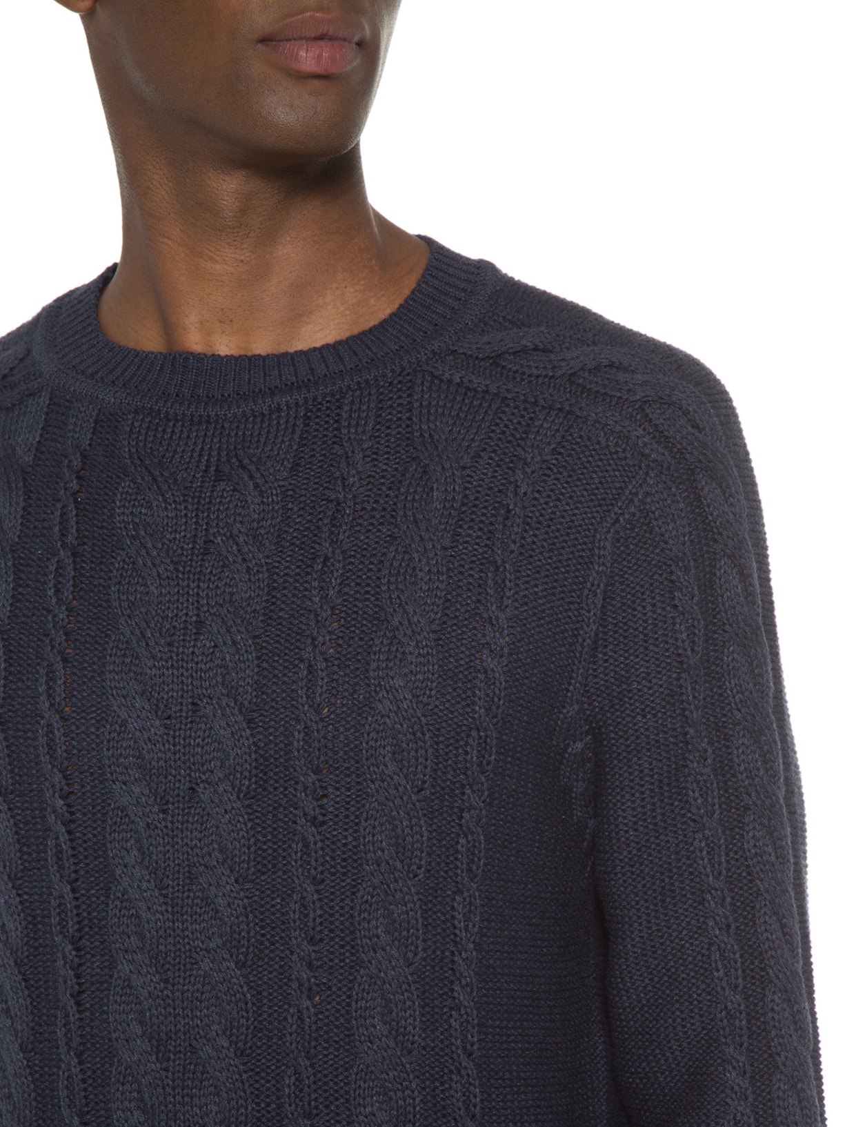 Blusa Masculina Tricot Trançado Azul '2 Essential