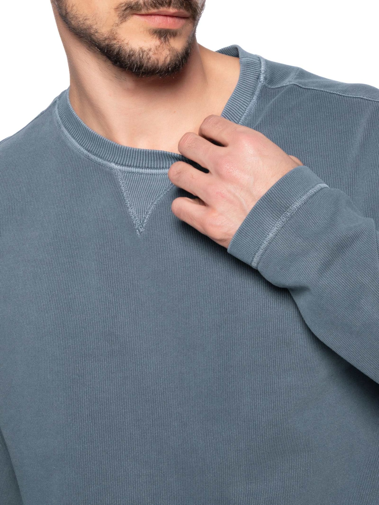 Blusa Masculino Moletom Gola Careca Stone Azul Zapalla