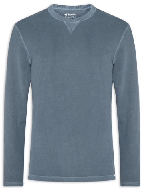 Blusa Masculino Moletom Gola Careca Stone - Azul