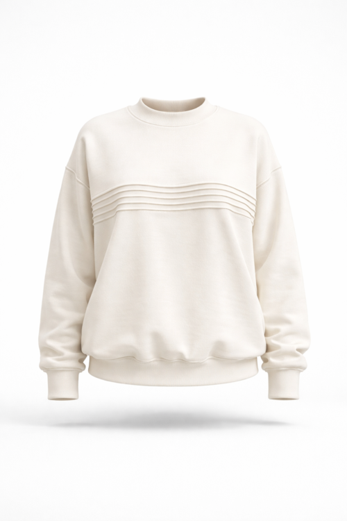 Blusa Moletom Linhas Off White - Branco