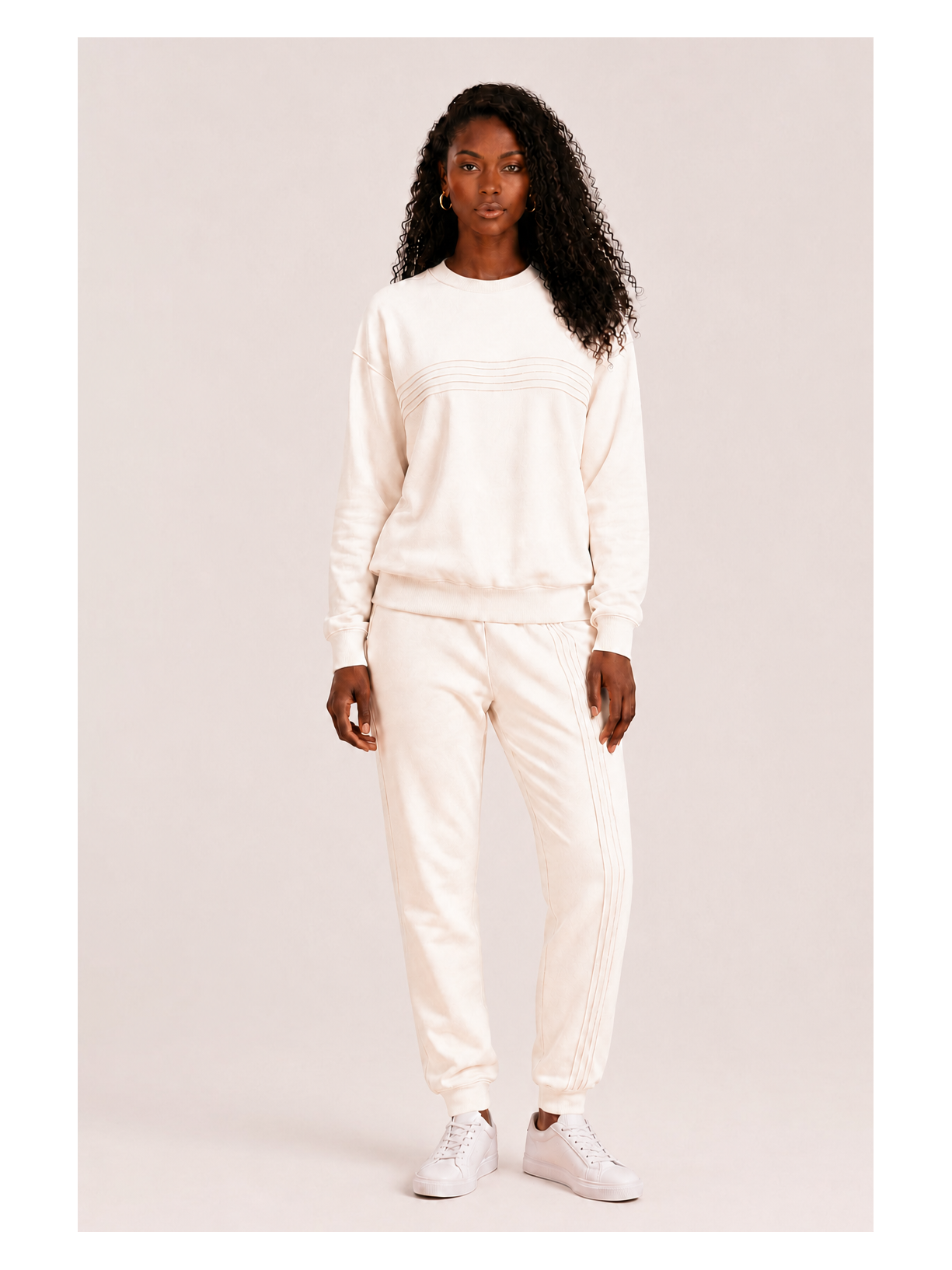 Blusa Moletom Linhas Off White Branco Suntime