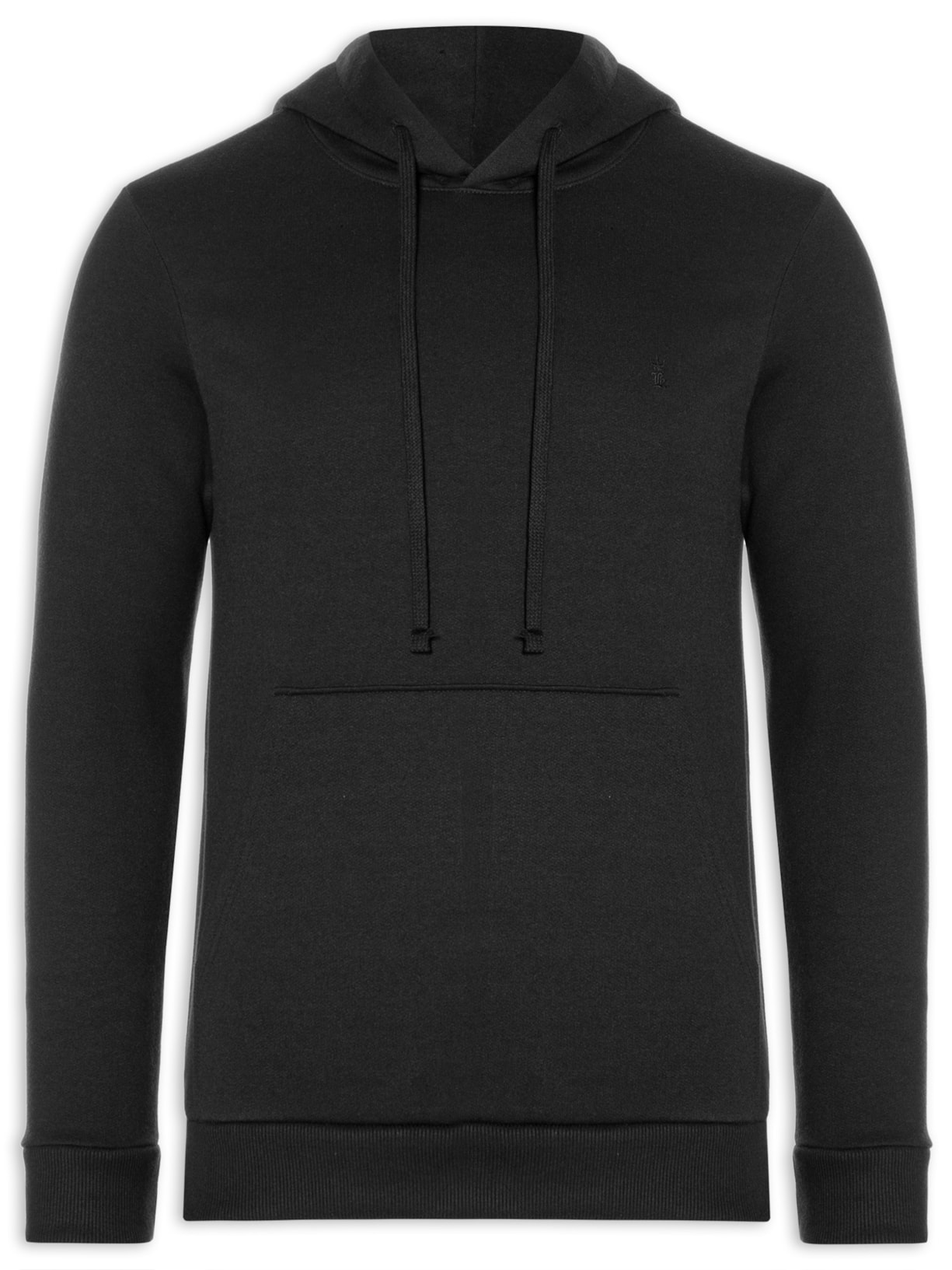 Blusa Moletom Masculina Básica Com Capuz - Preto