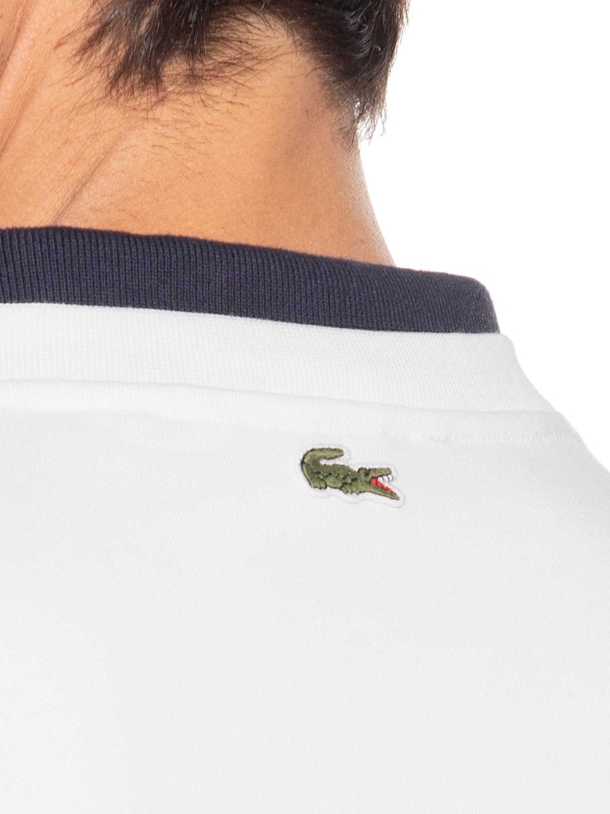 Blusa Moletom Masculina Gola Careca Sem Capuz Branco Lacoste