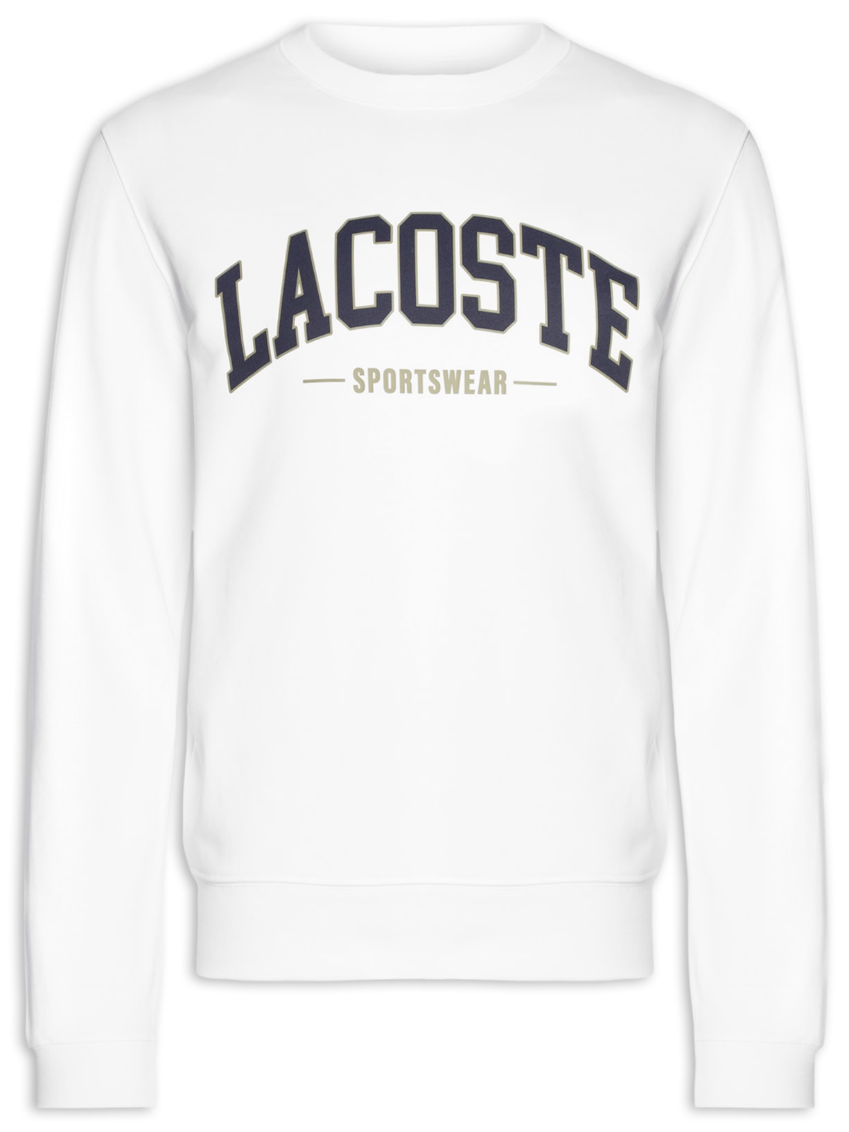 Blusa Moletom Masculina Gola Careca Sem Capuz - Branco