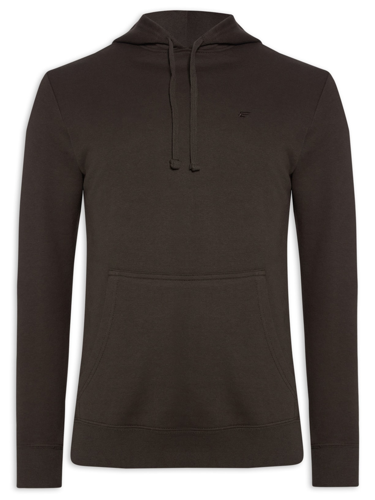 Blusa Moletom Masculino Básico Easa Capuz Manga Longa - Marrom