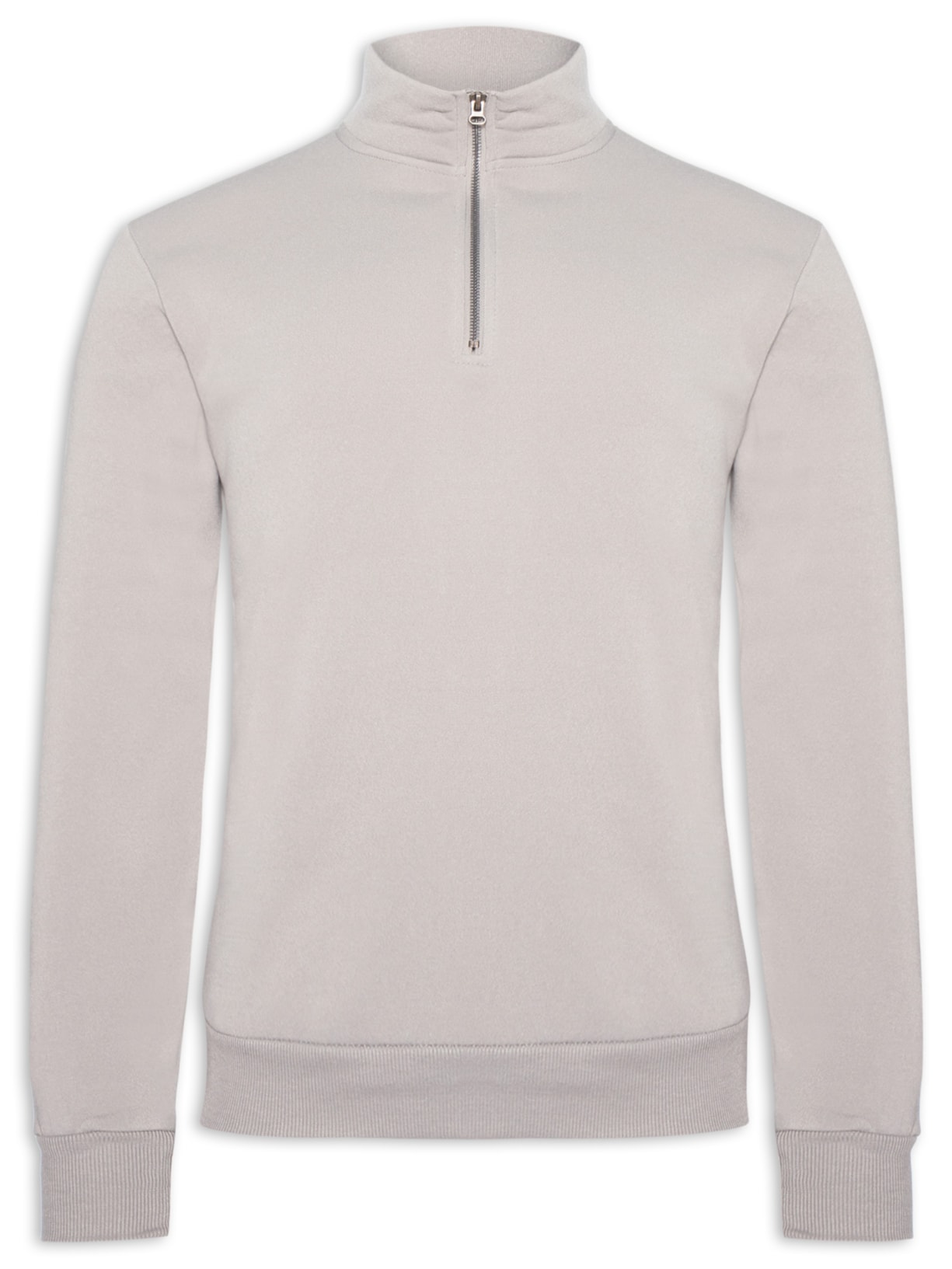 Blusa Moletom Masculino Meio Zíper - Cinza