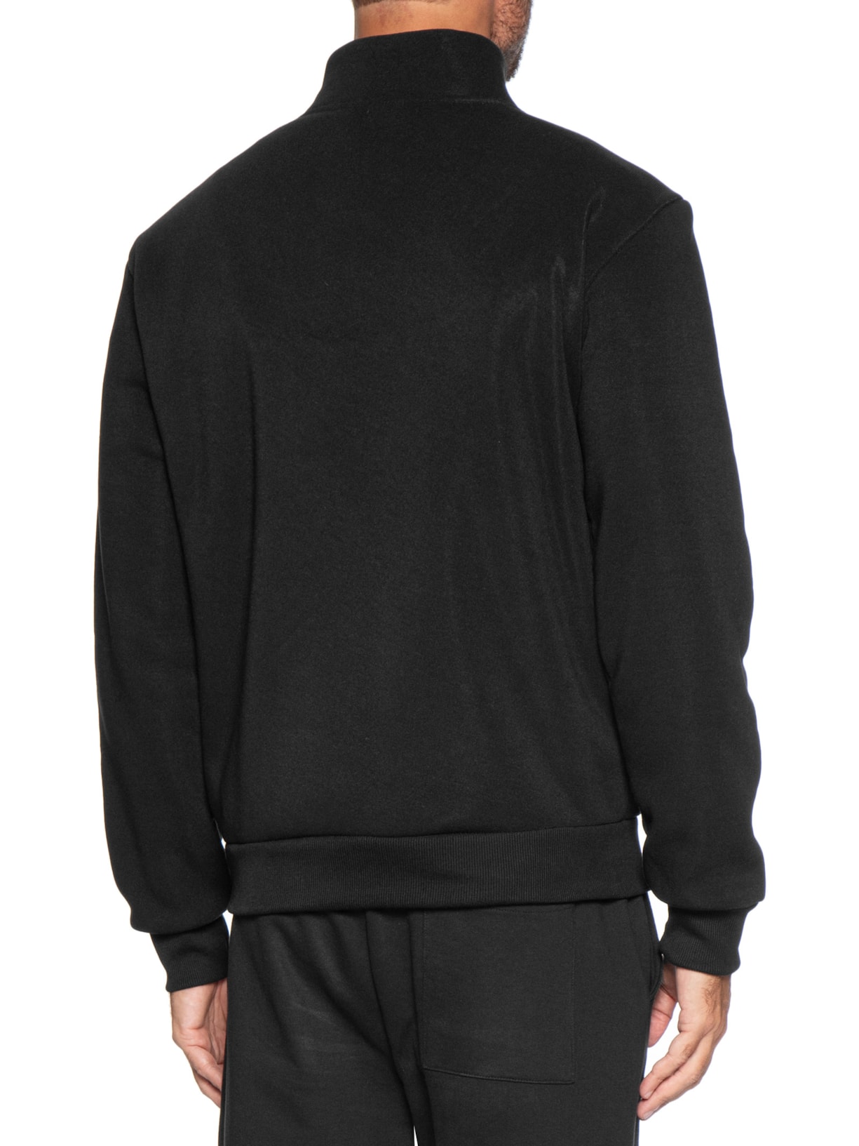 Blusa Moletom Masculino Meio Zíper Preto Basiq Men