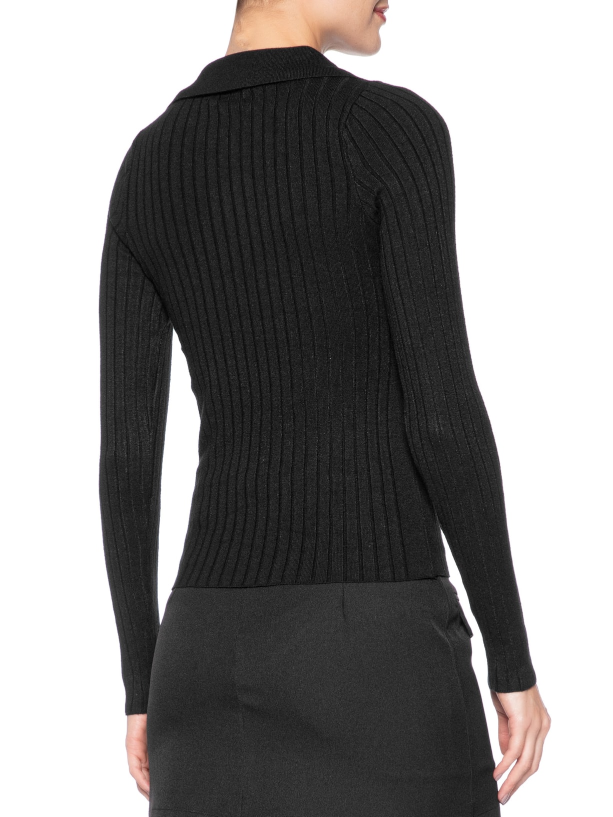 Blusa Polo Feminina Em Tricot Preto Market 33